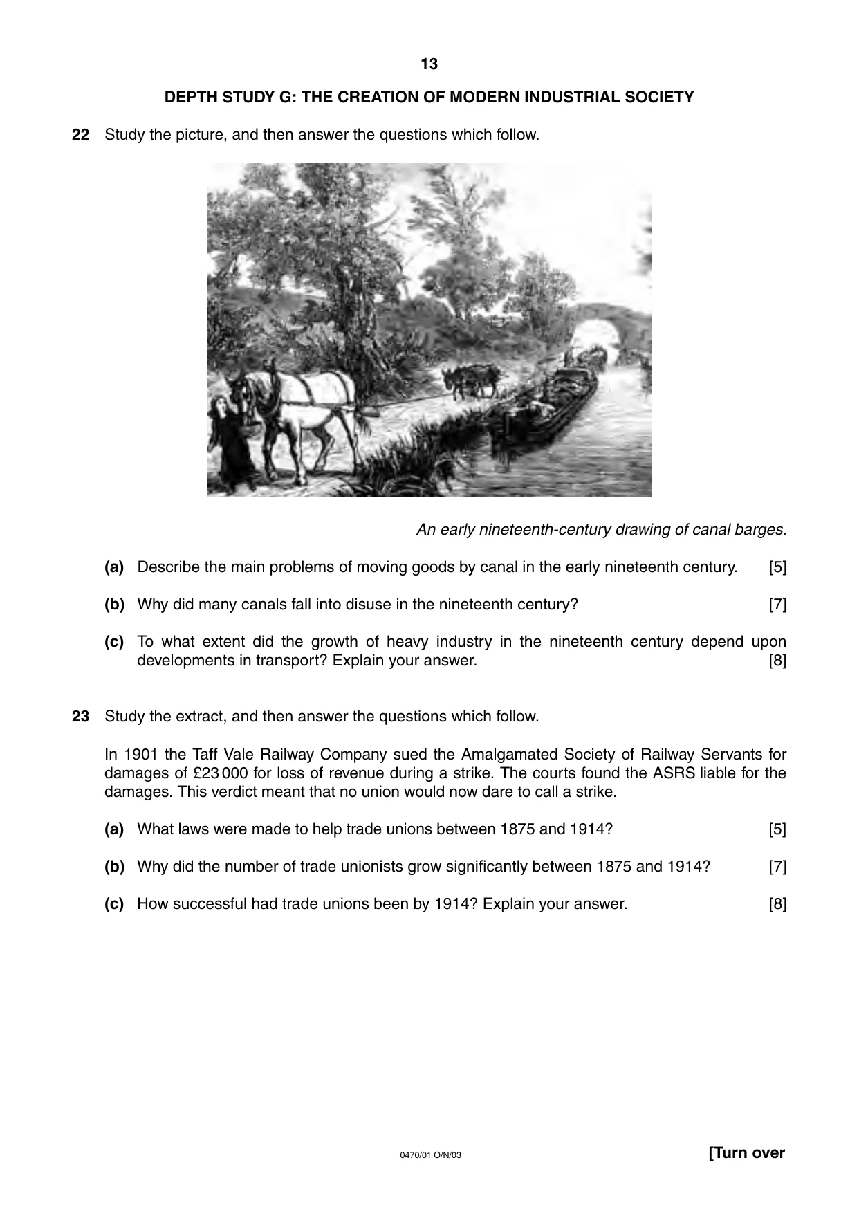 Cambridge IGCSE History 0470 2003 Oct/Nov Paper 1 · Variant 1 question paper, page 13 of 16