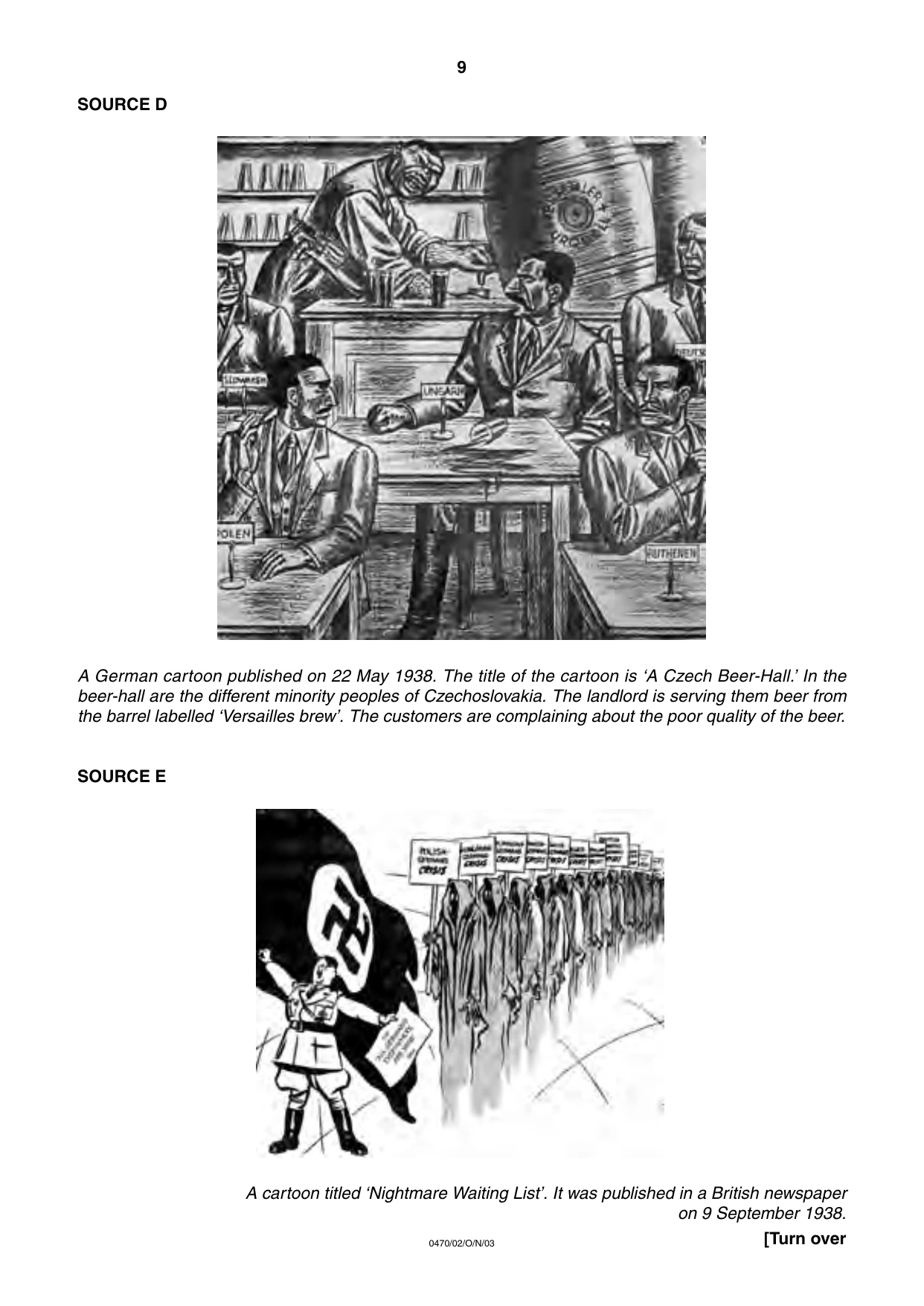 Cambridge IGCSE History 0470 2003 Oct/Nov Paper 2 · Variant 1 question paper, page 9 of 12