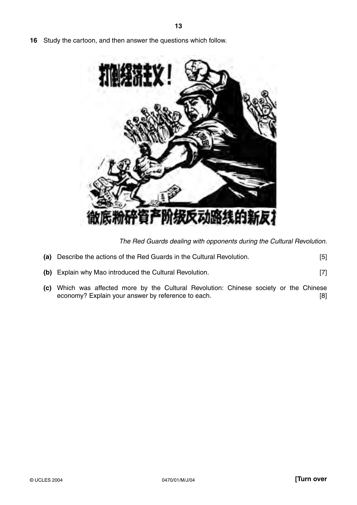 Cambridge IGCSE History 0470 2004 May/June Paper 1 · Variant 1 question paper, page 13 of 20