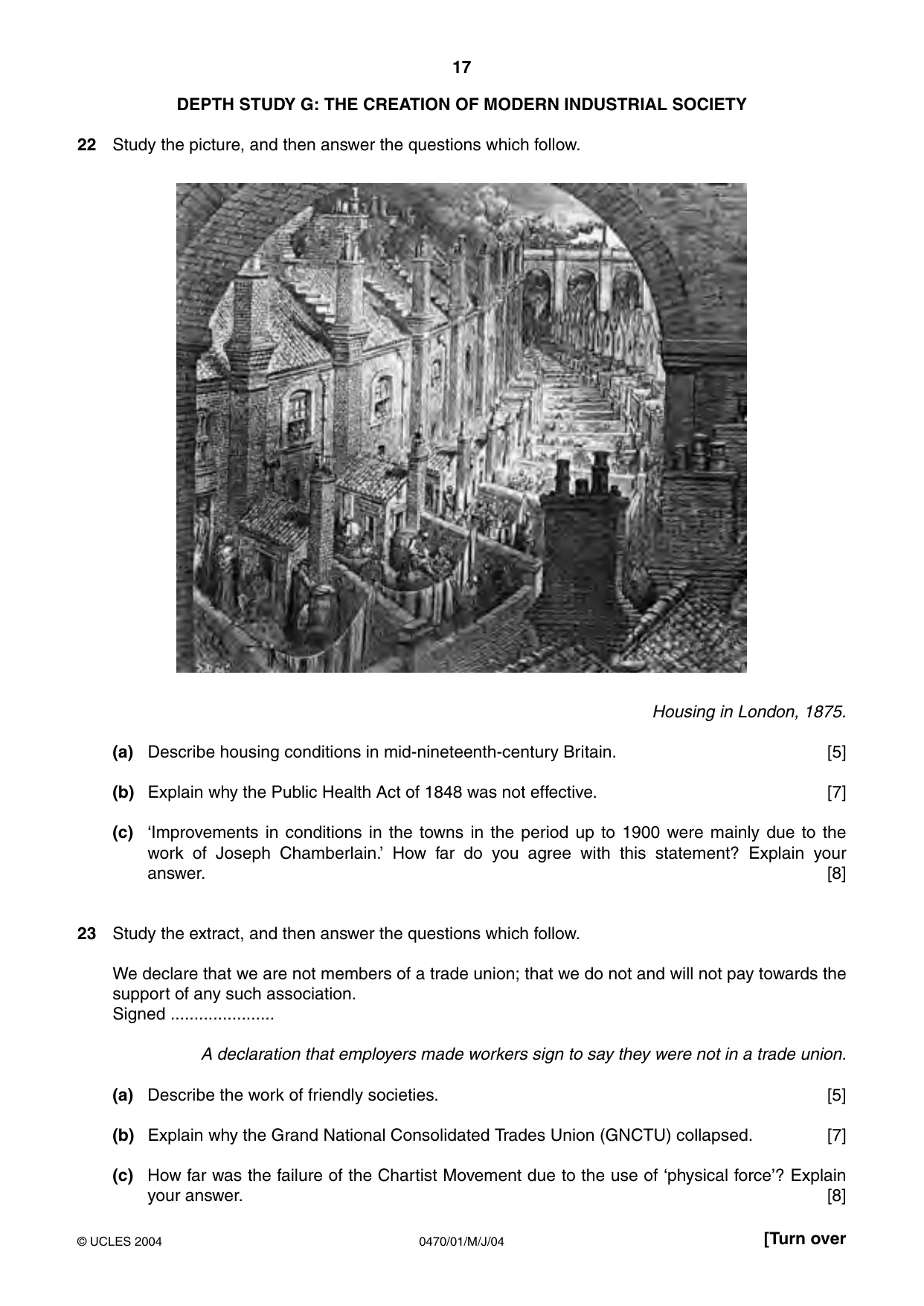 Cambridge IGCSE History 0470 2004 May/June Paper 1 · Variant 1 question paper, page 17 of 20