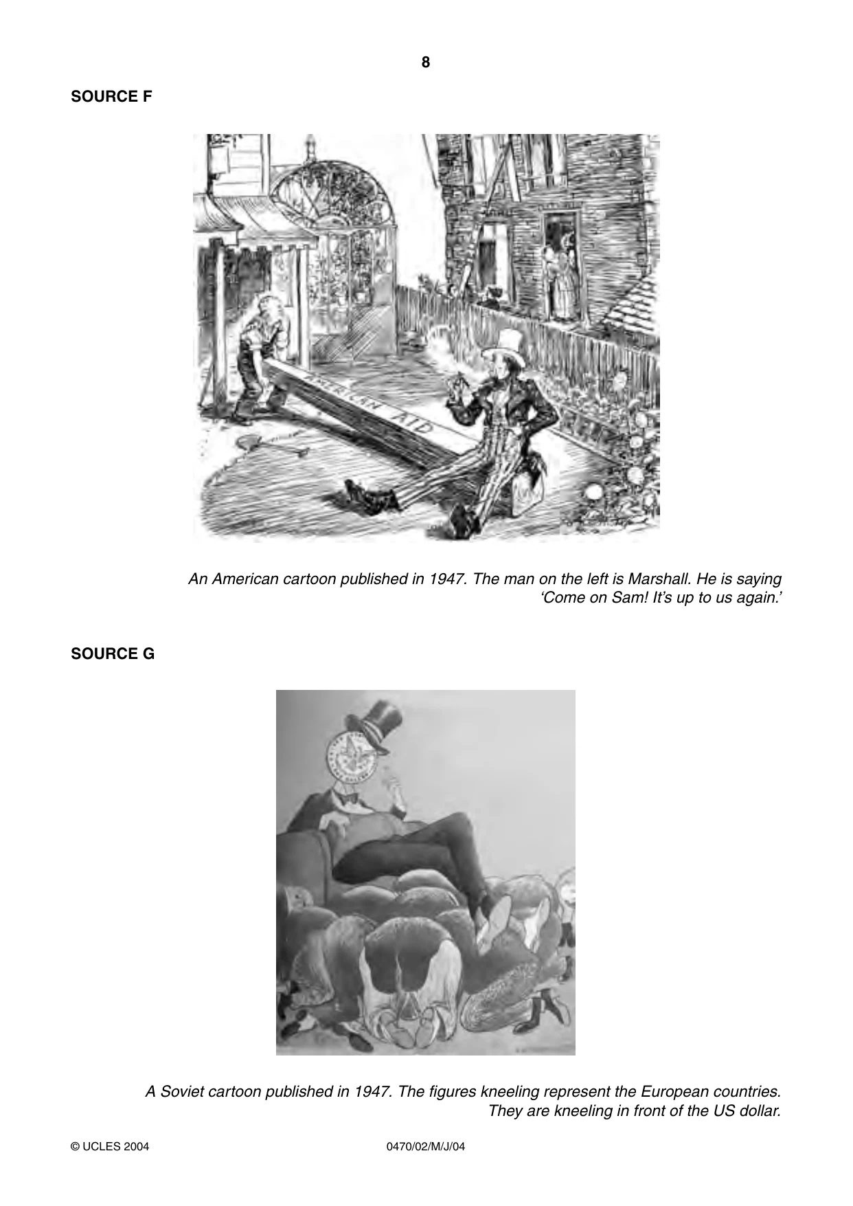 Cambridge IGCSE History 0470 2004 May/June Paper 2 · Variant 1 question paper, page 8 of 12