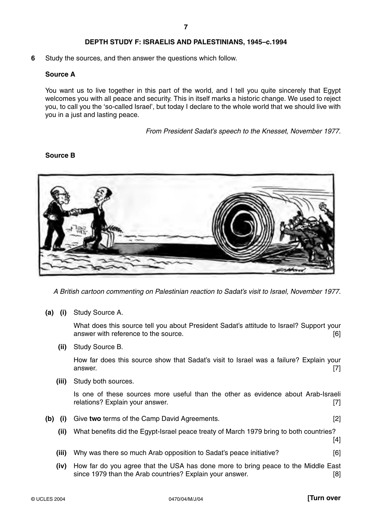 Cambridge IGCSE History 0470 2004 May/June Paper 4 · Variant 1 question paper, page 7 of 12