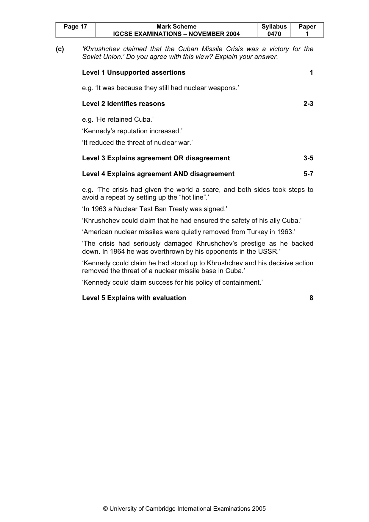 Mark scheme, page 20 of 54