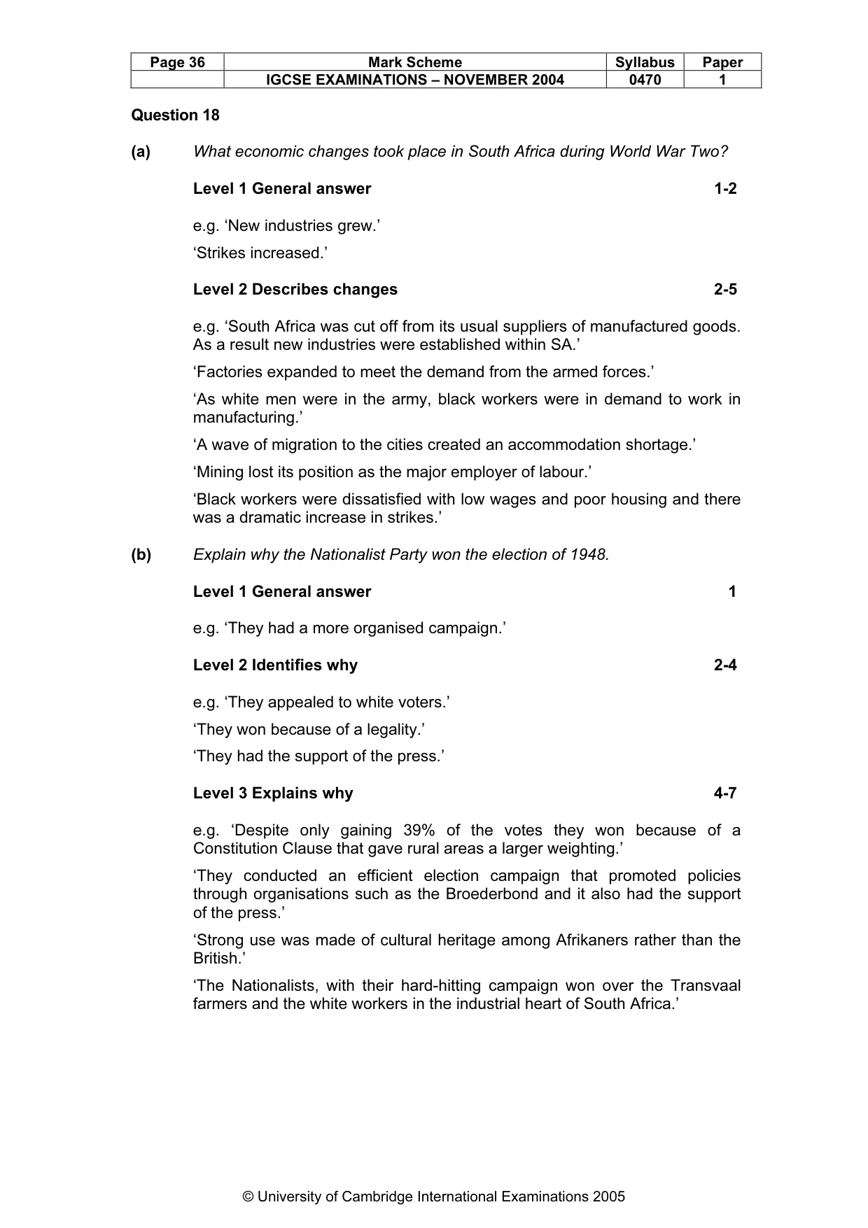 Mark scheme, page 39 of 54