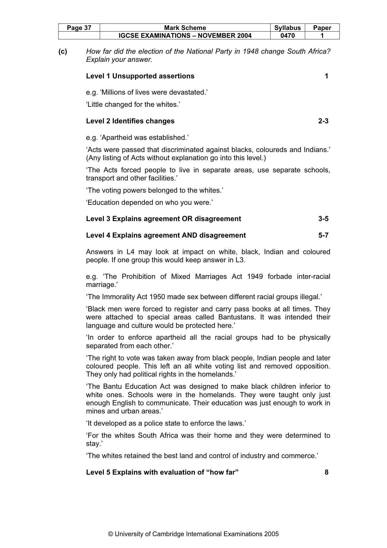 Mark scheme, page 40 of 54