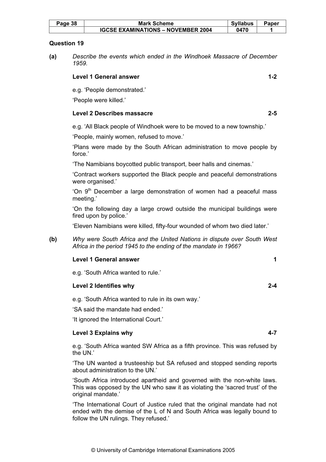 Mark scheme, page 41 of 54