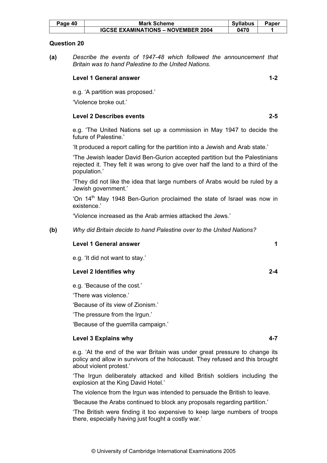 Mark scheme, page 43 of 54