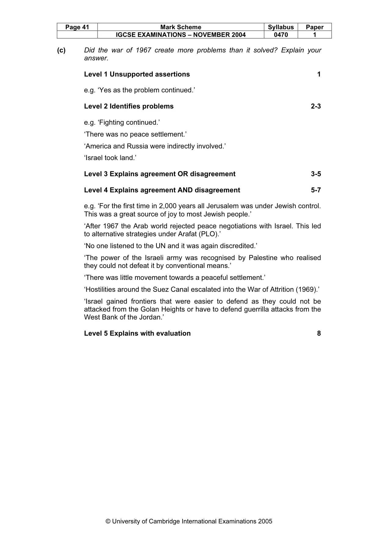 Mark scheme, page 44 of 54