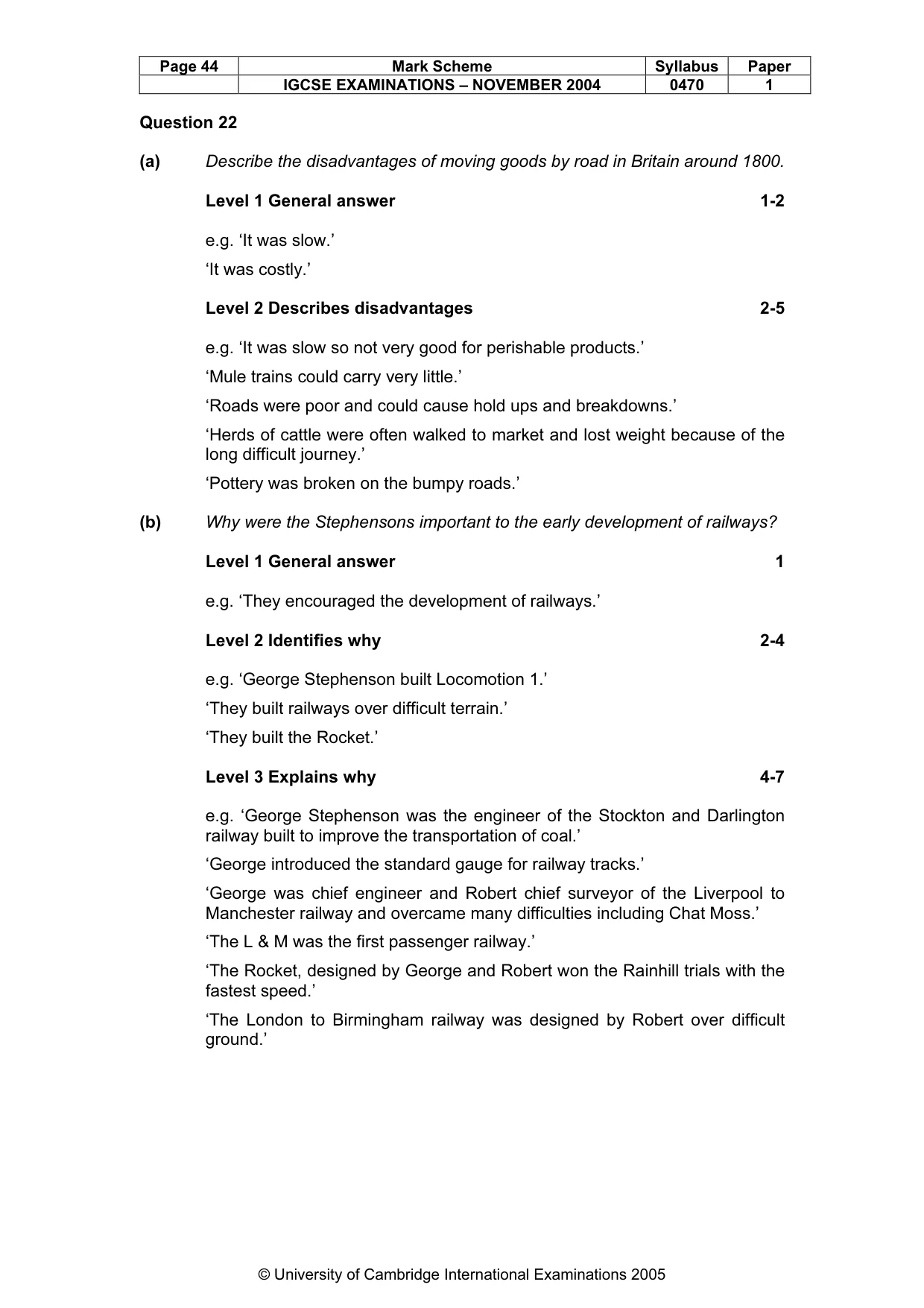 Mark scheme, page 47 of 54