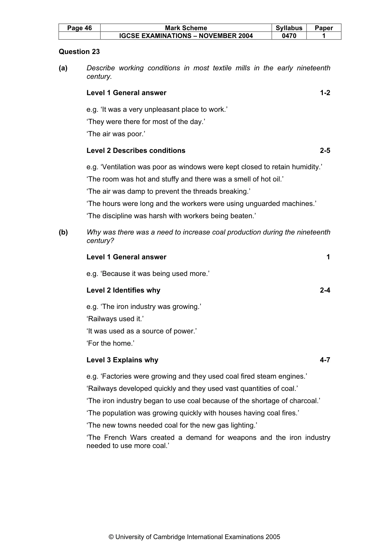 Mark scheme, page 49 of 54