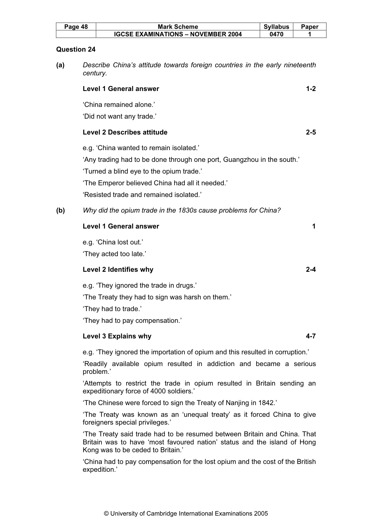 Mark scheme, page 51 of 54