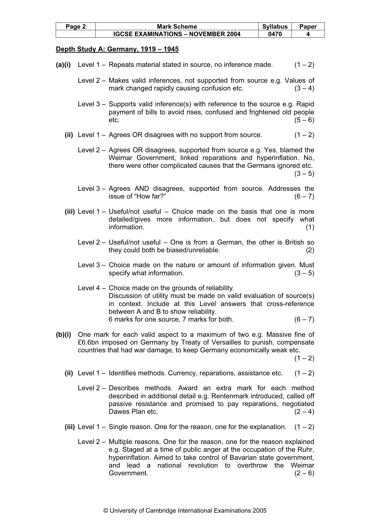 Mark scheme, page 5 of 16
