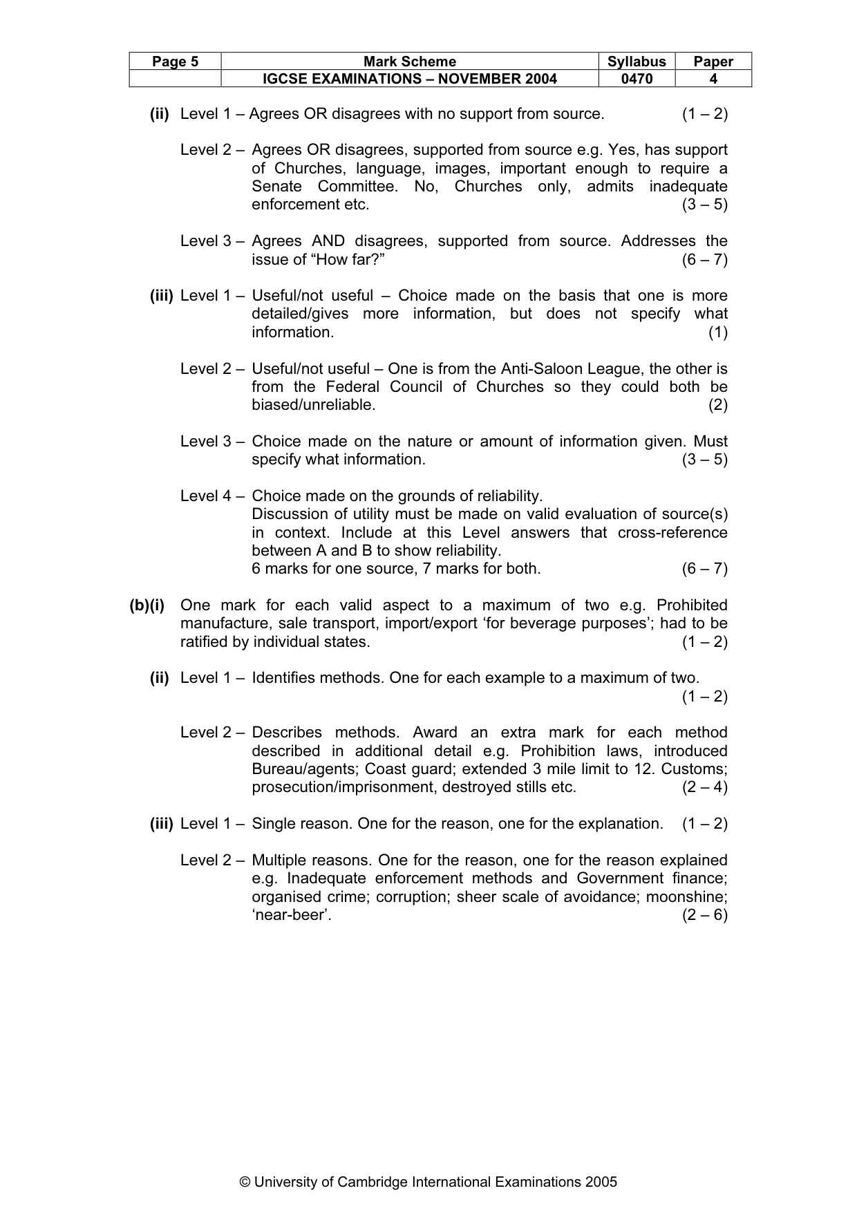 Mark scheme, page 8 of 16