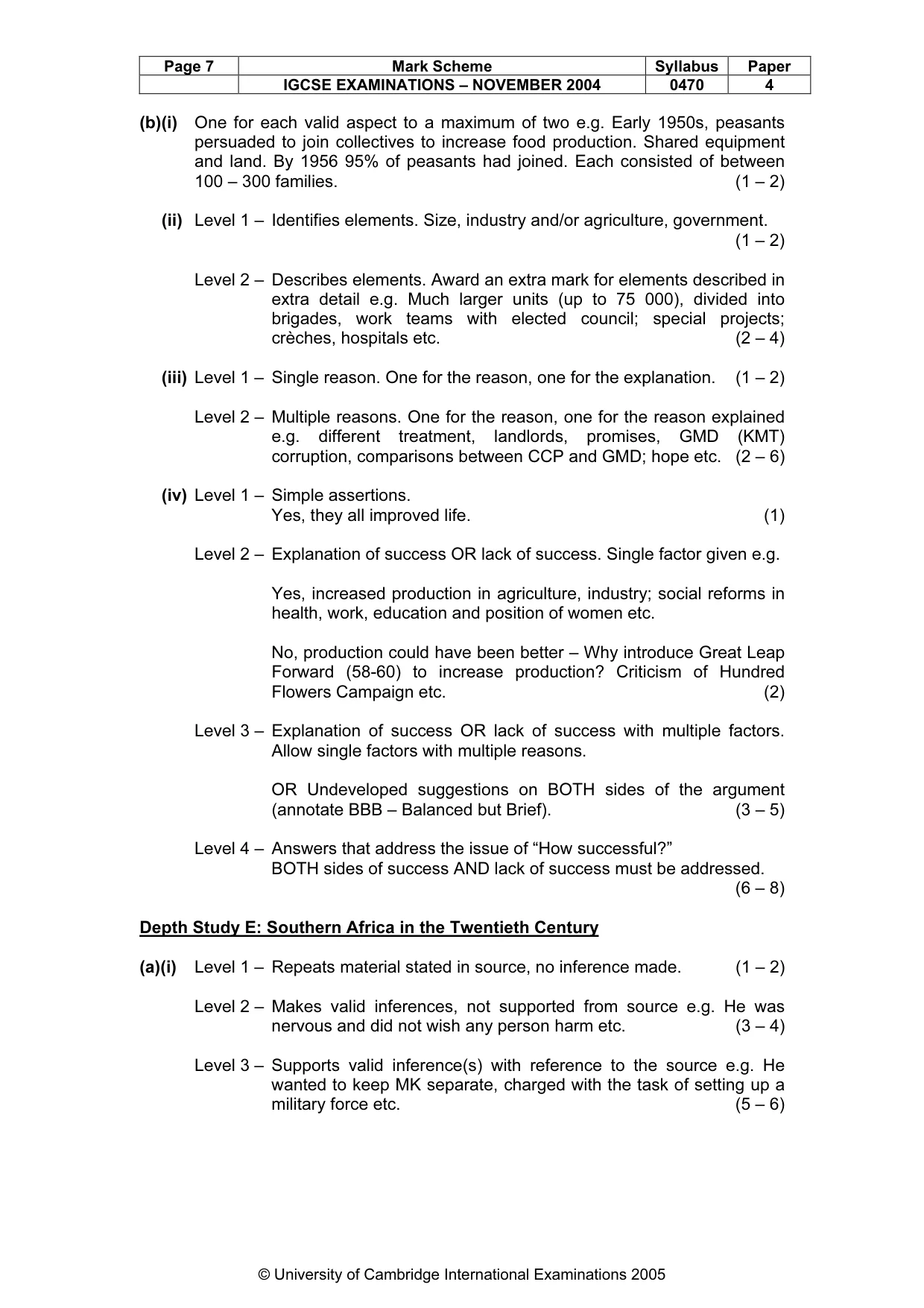 Mark scheme, page 10 of 16