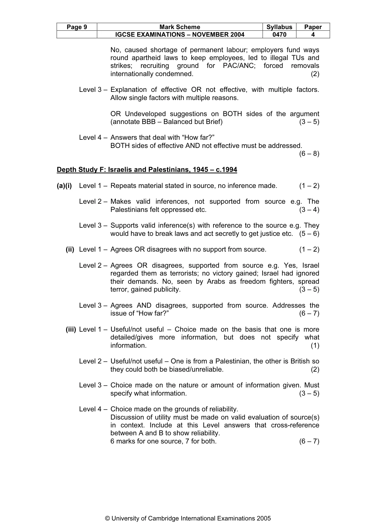 Mark scheme, page 12 of 16