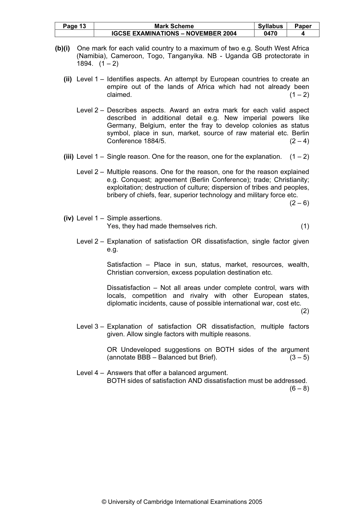 Mark scheme, page 16 of 16