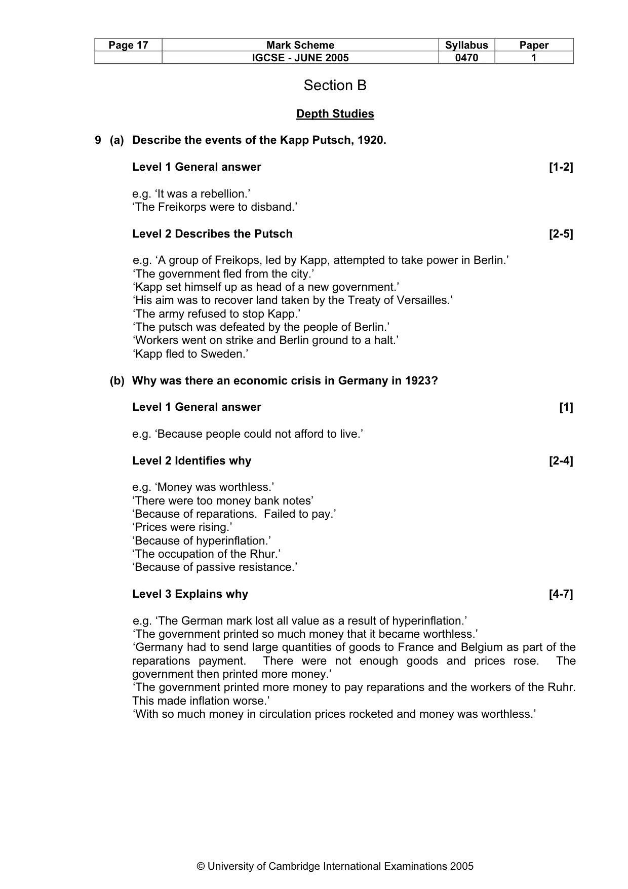 Mark scheme, page 20 of 47