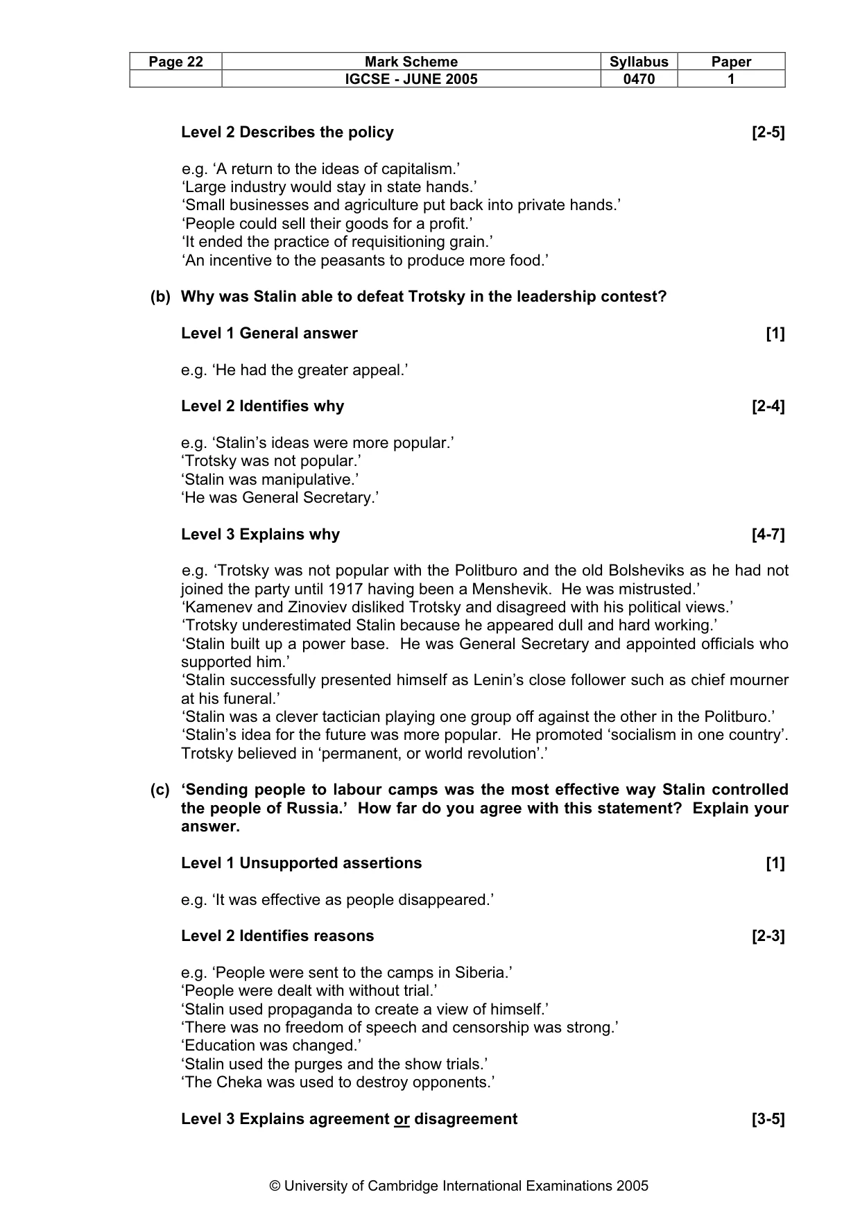 Mark scheme, page 25 of 47