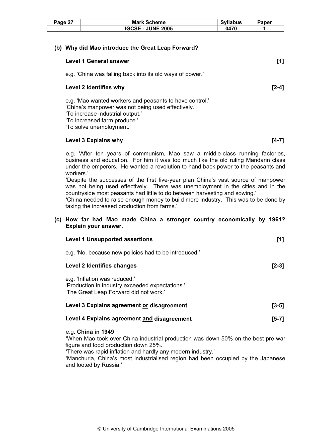 Mark scheme, page 30 of 47