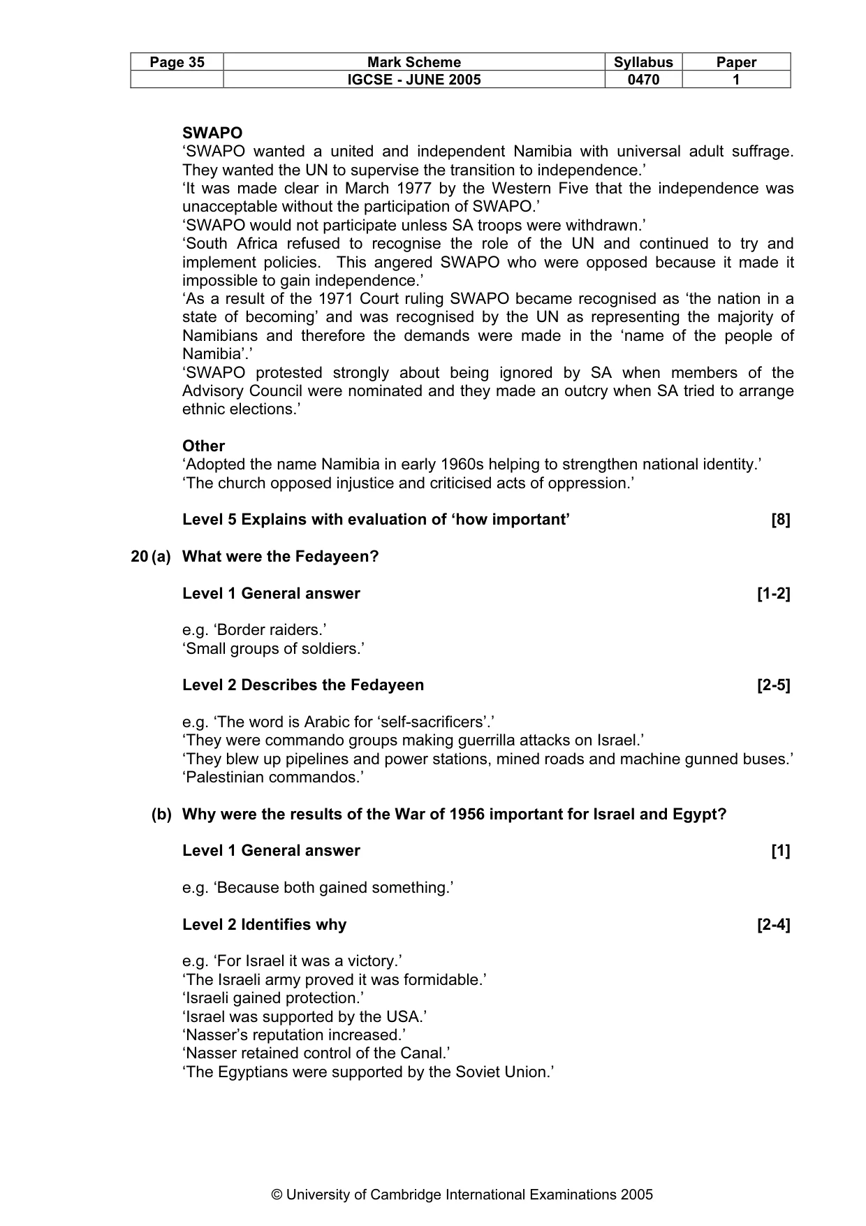 Mark scheme, page 38 of 47