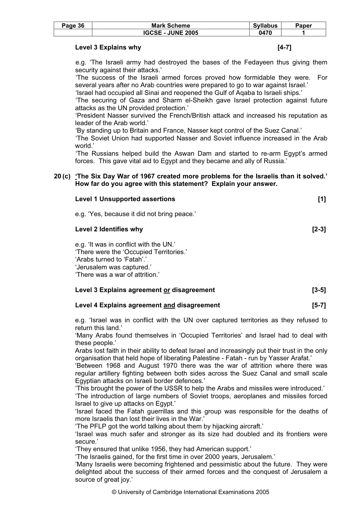 Mark scheme, page 39 of 47