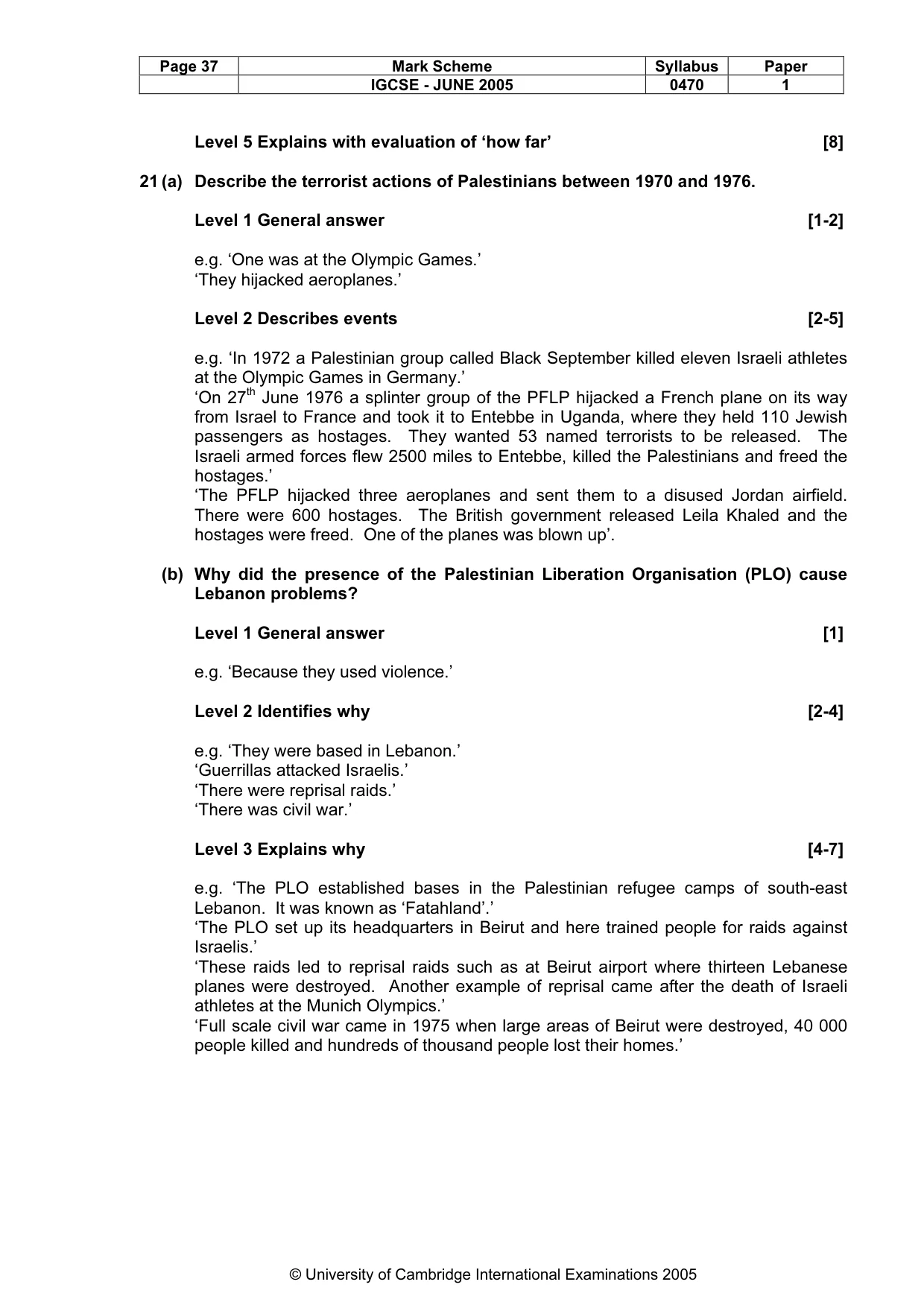 Mark scheme, page 40 of 47