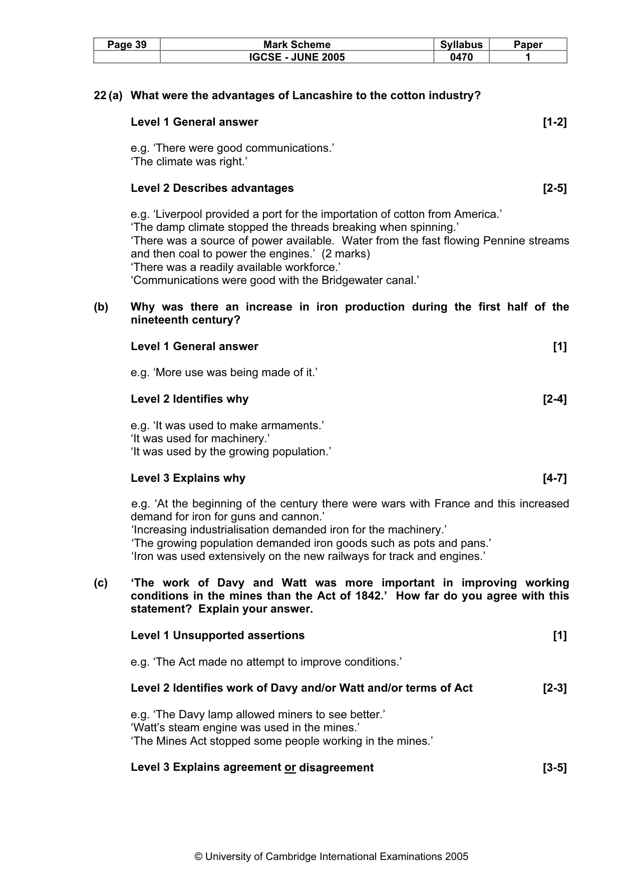 Mark scheme, page 42 of 47