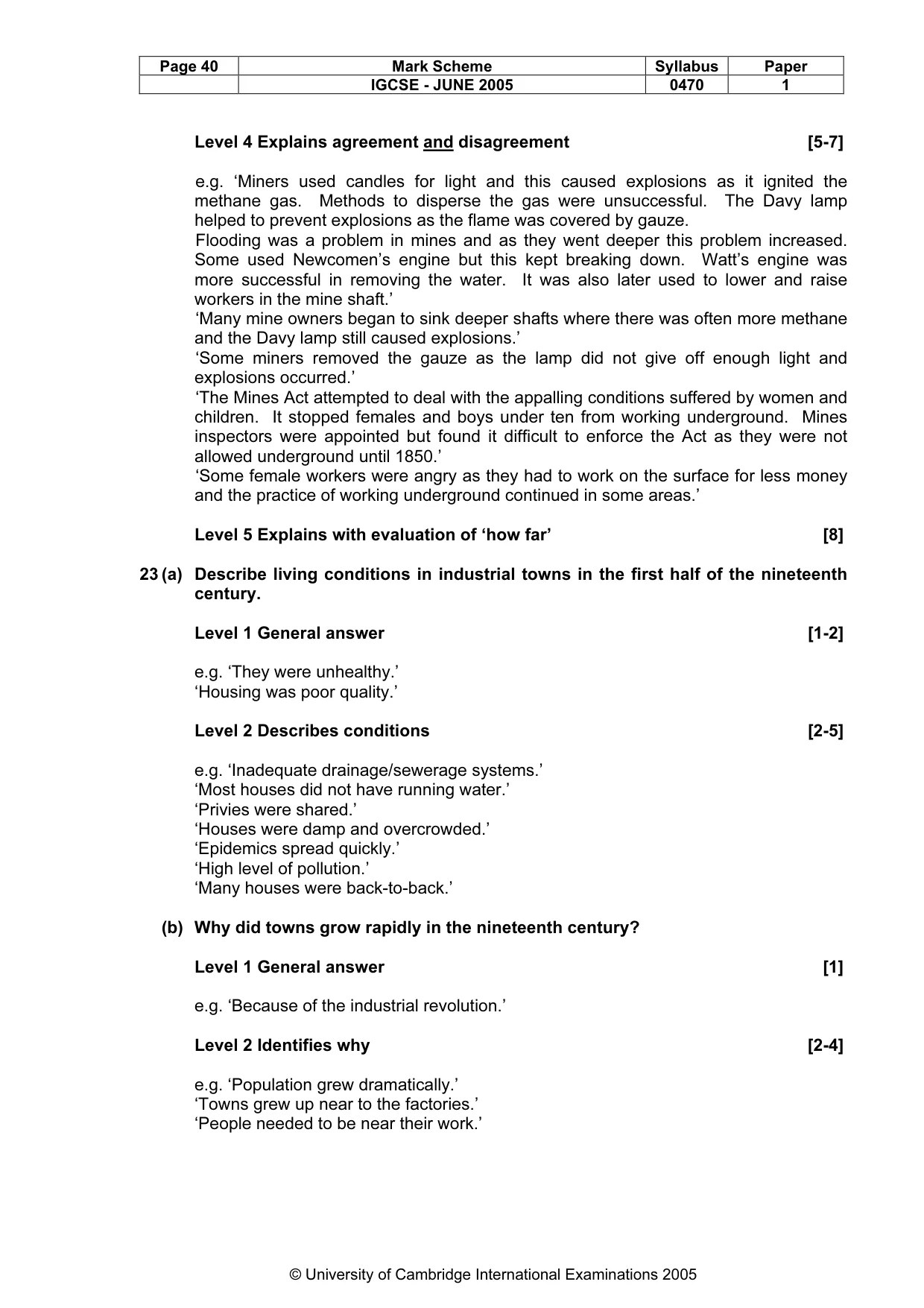 Mark scheme, page 43 of 47
