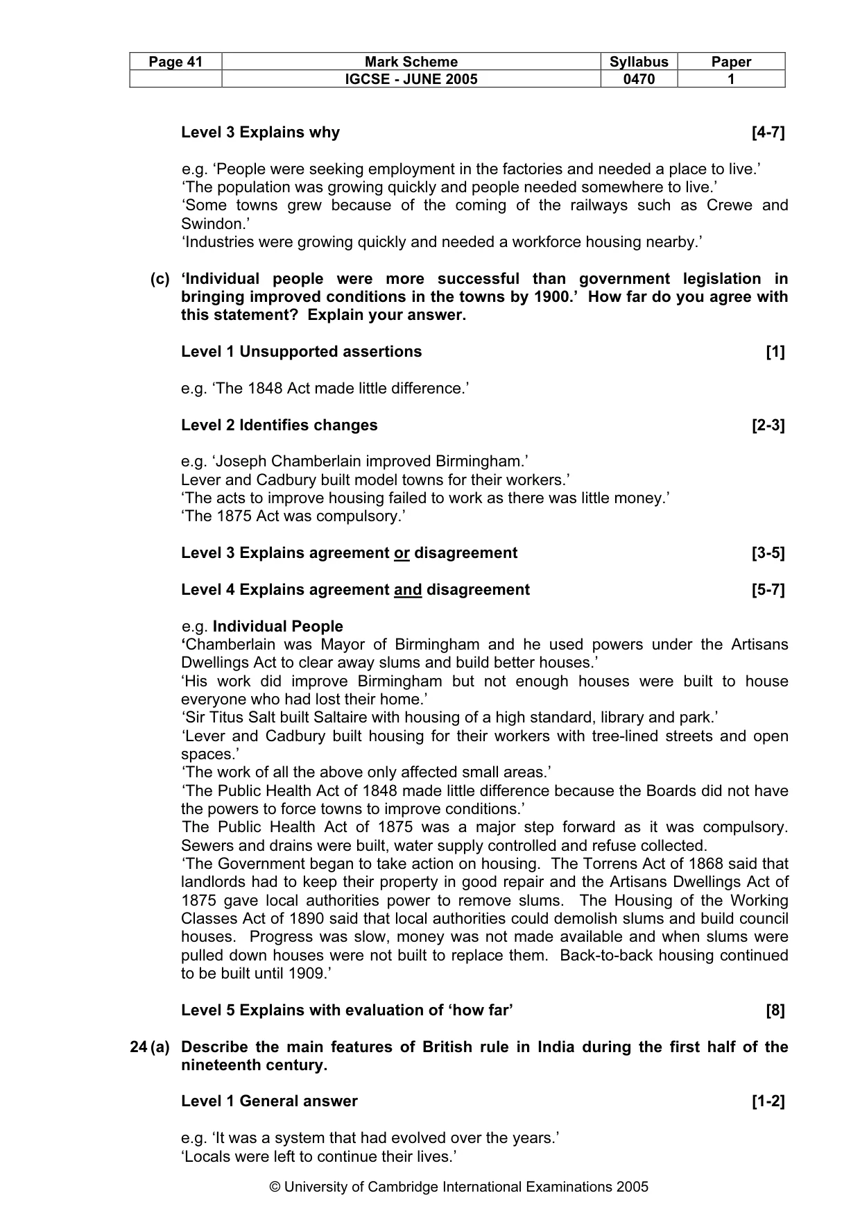 Mark scheme, page 44 of 47