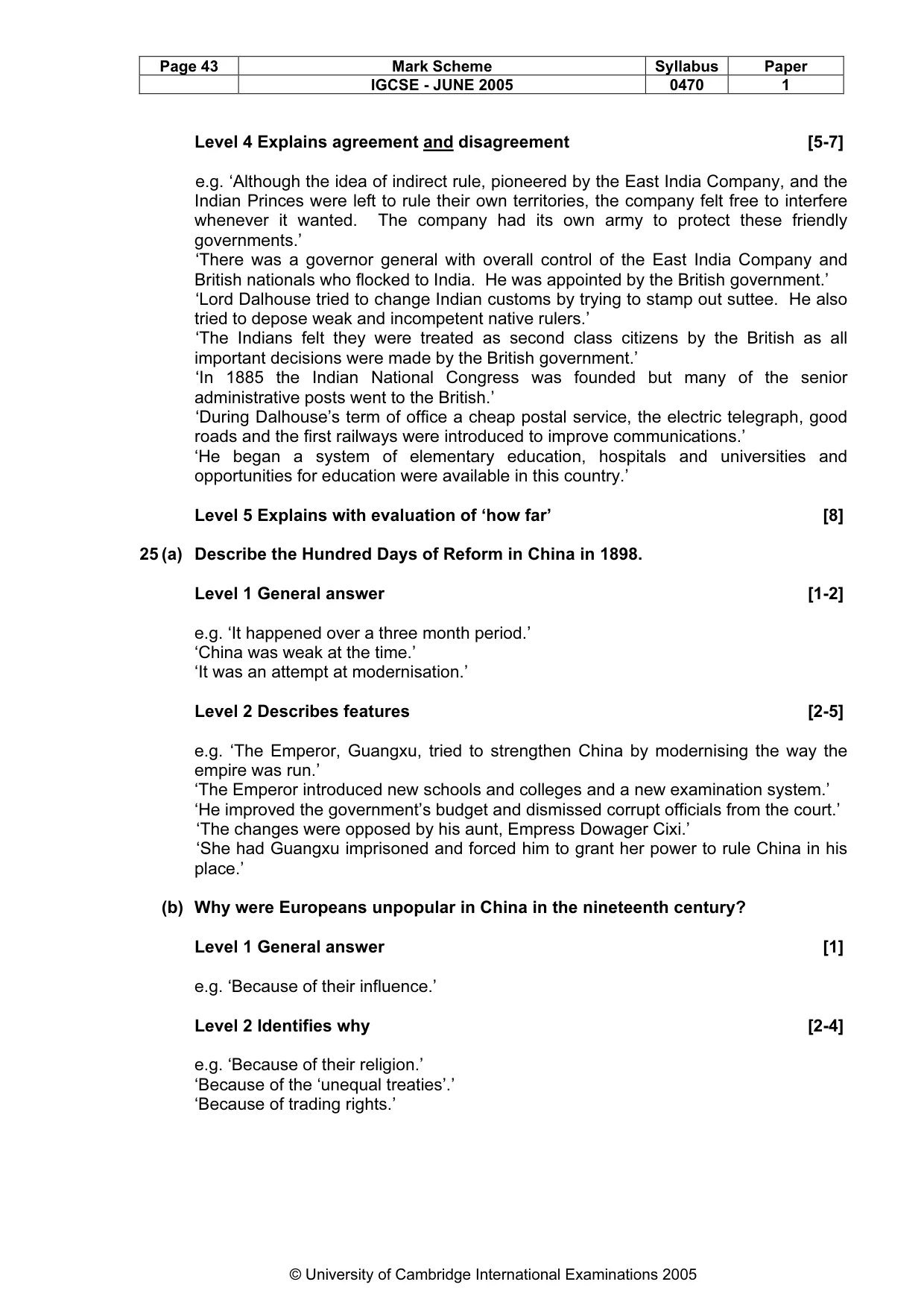 Mark scheme, page 46 of 47
