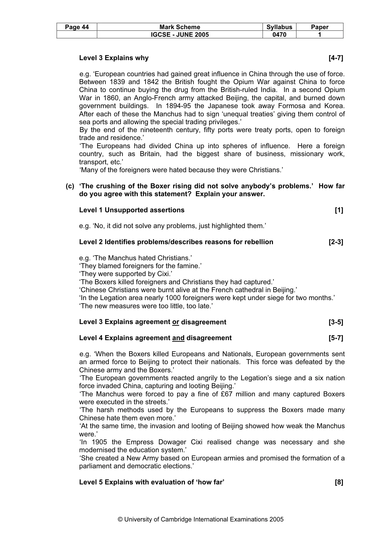 Mark scheme, page 47 of 47