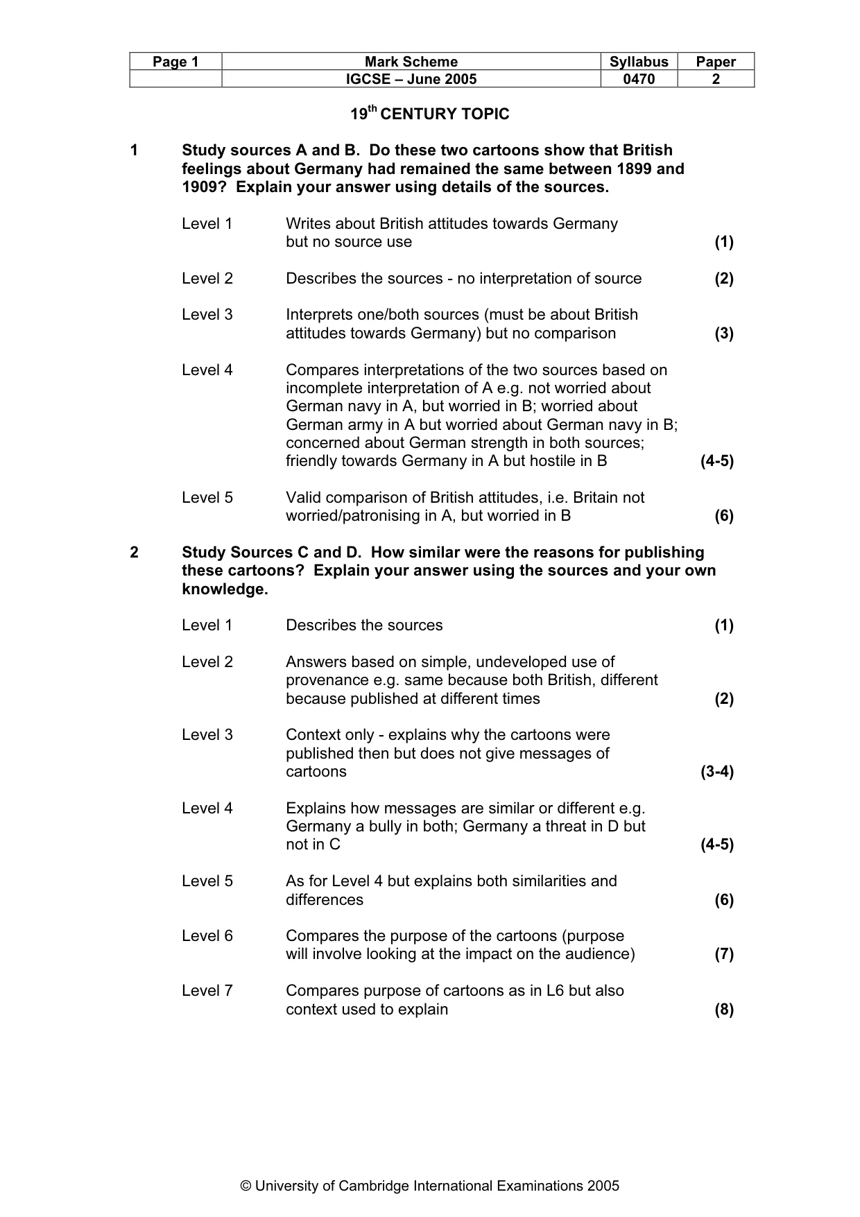 Mark scheme, page 4 of 9