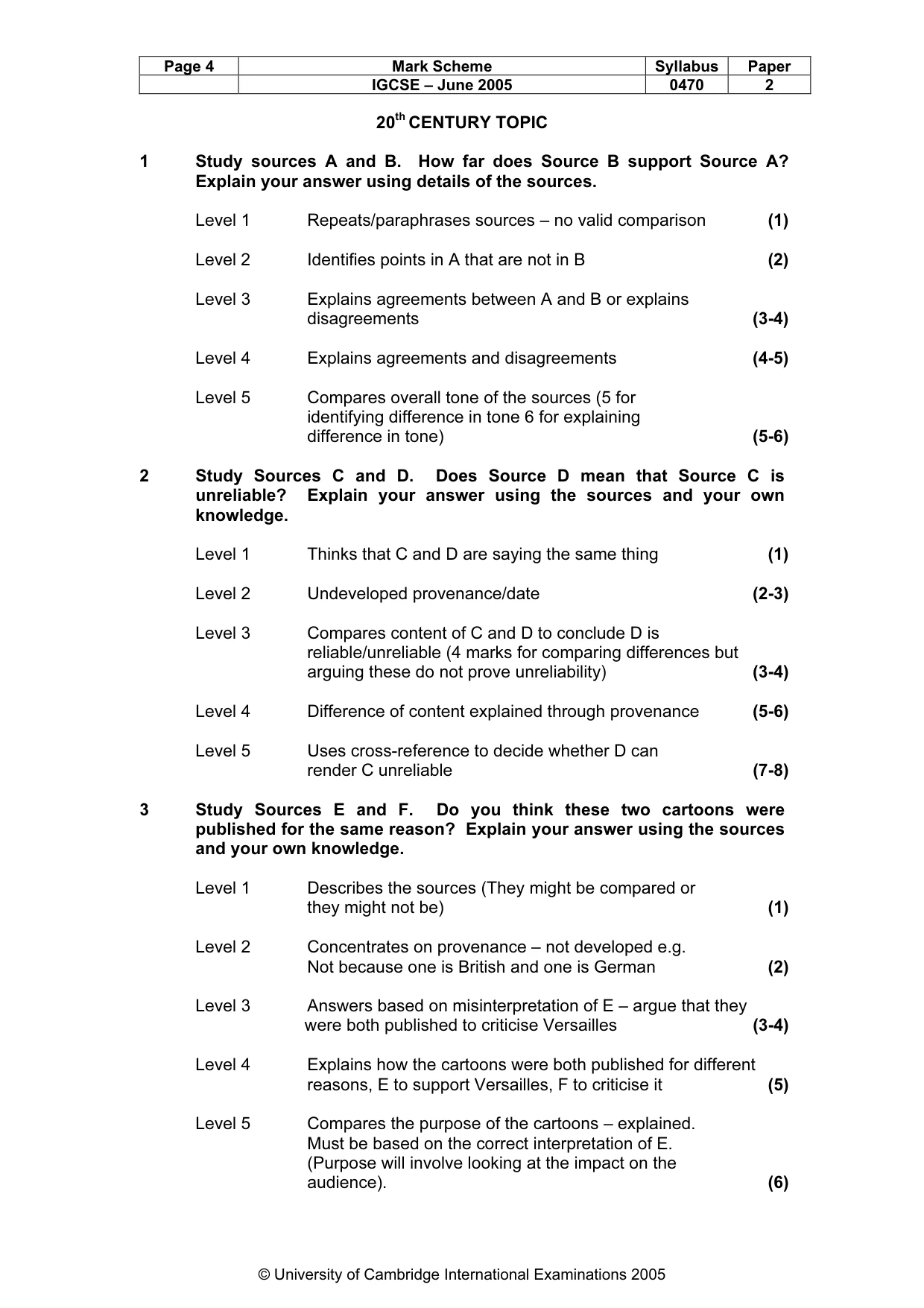 Mark scheme, page 7 of 9