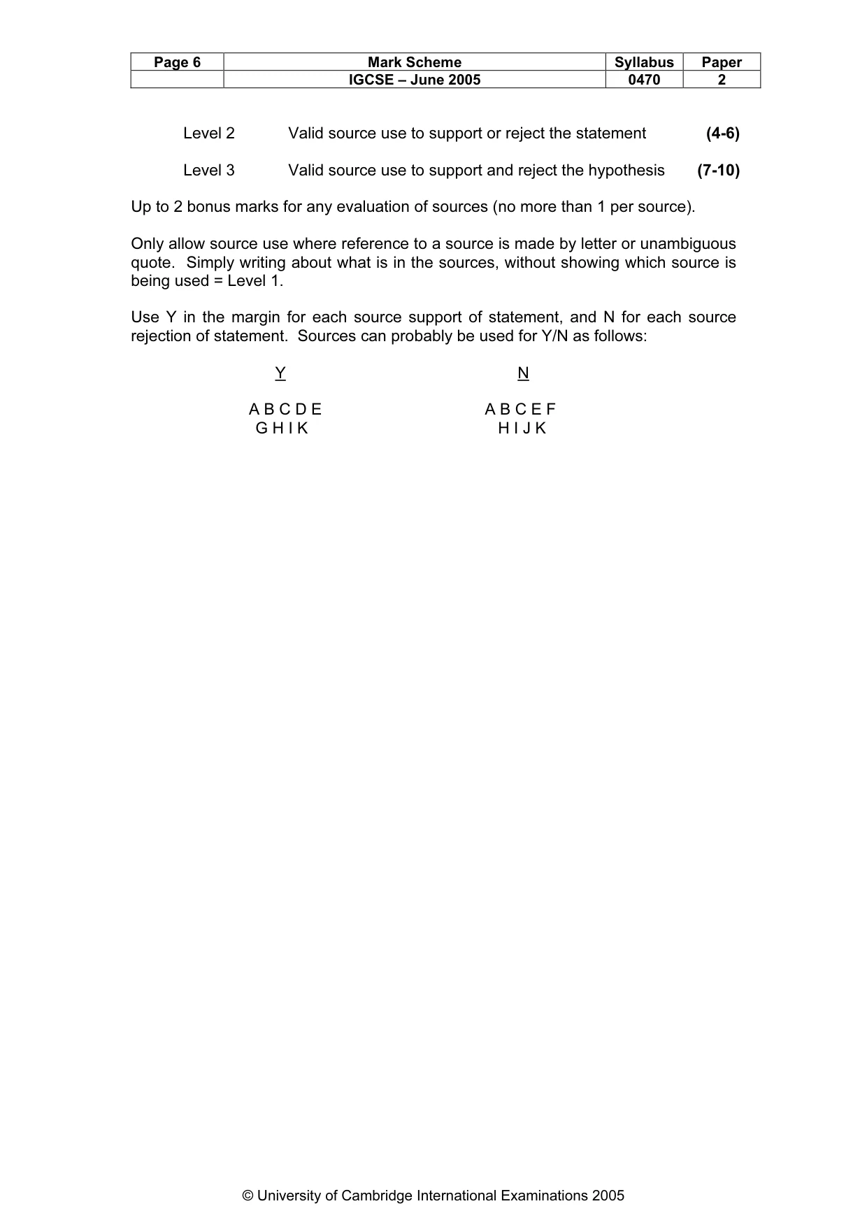 Mark scheme, page 9 of 9