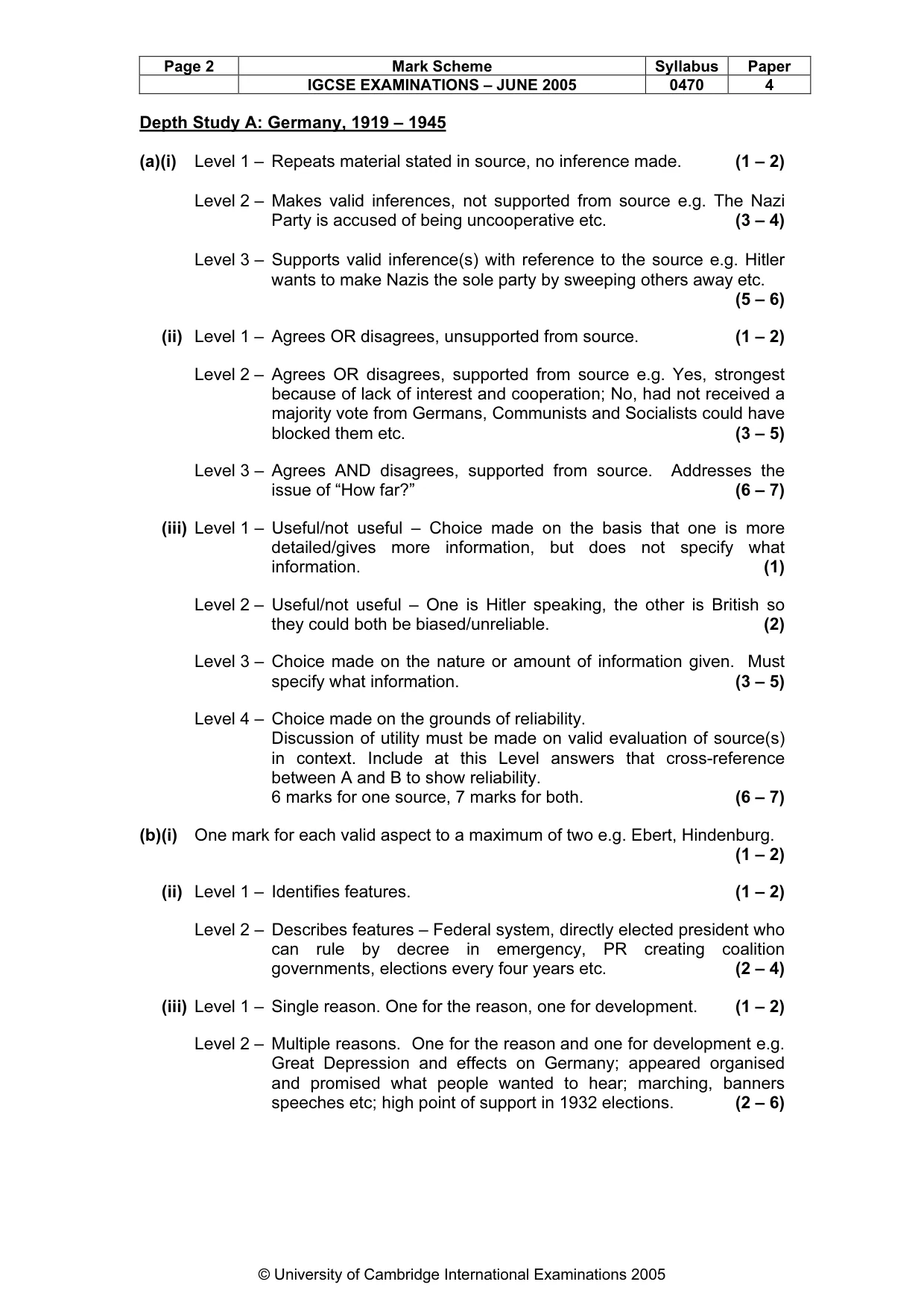 Mark scheme, page 5 of 16