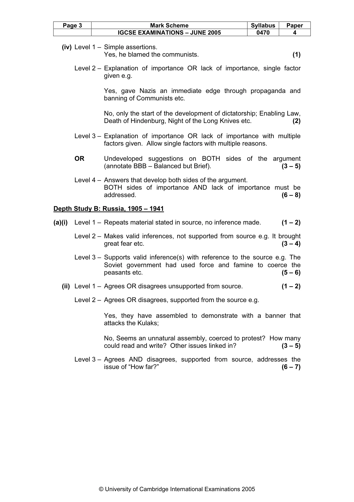Mark scheme, page 6 of 16