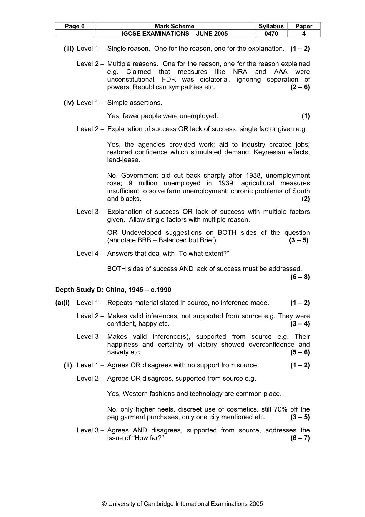 Mark scheme, page 9 of 16
