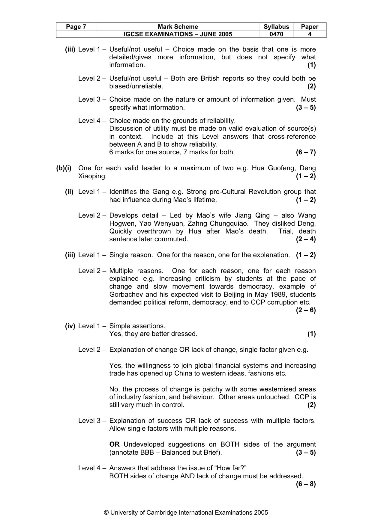 Mark scheme, page 10 of 16