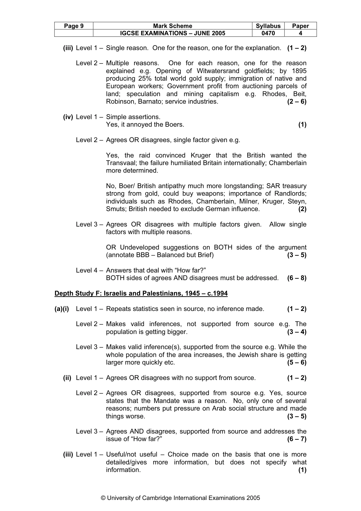 Mark scheme, page 12 of 16