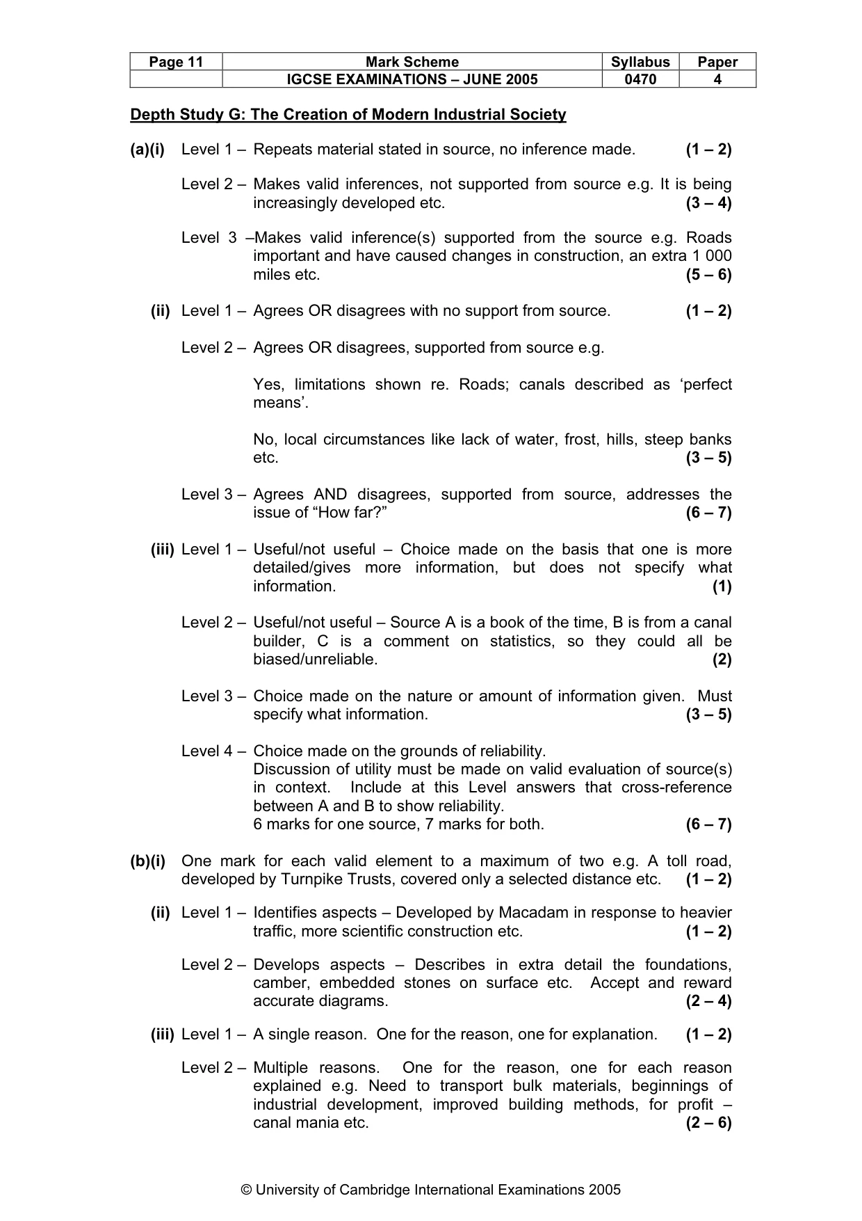 Mark scheme, page 14 of 16