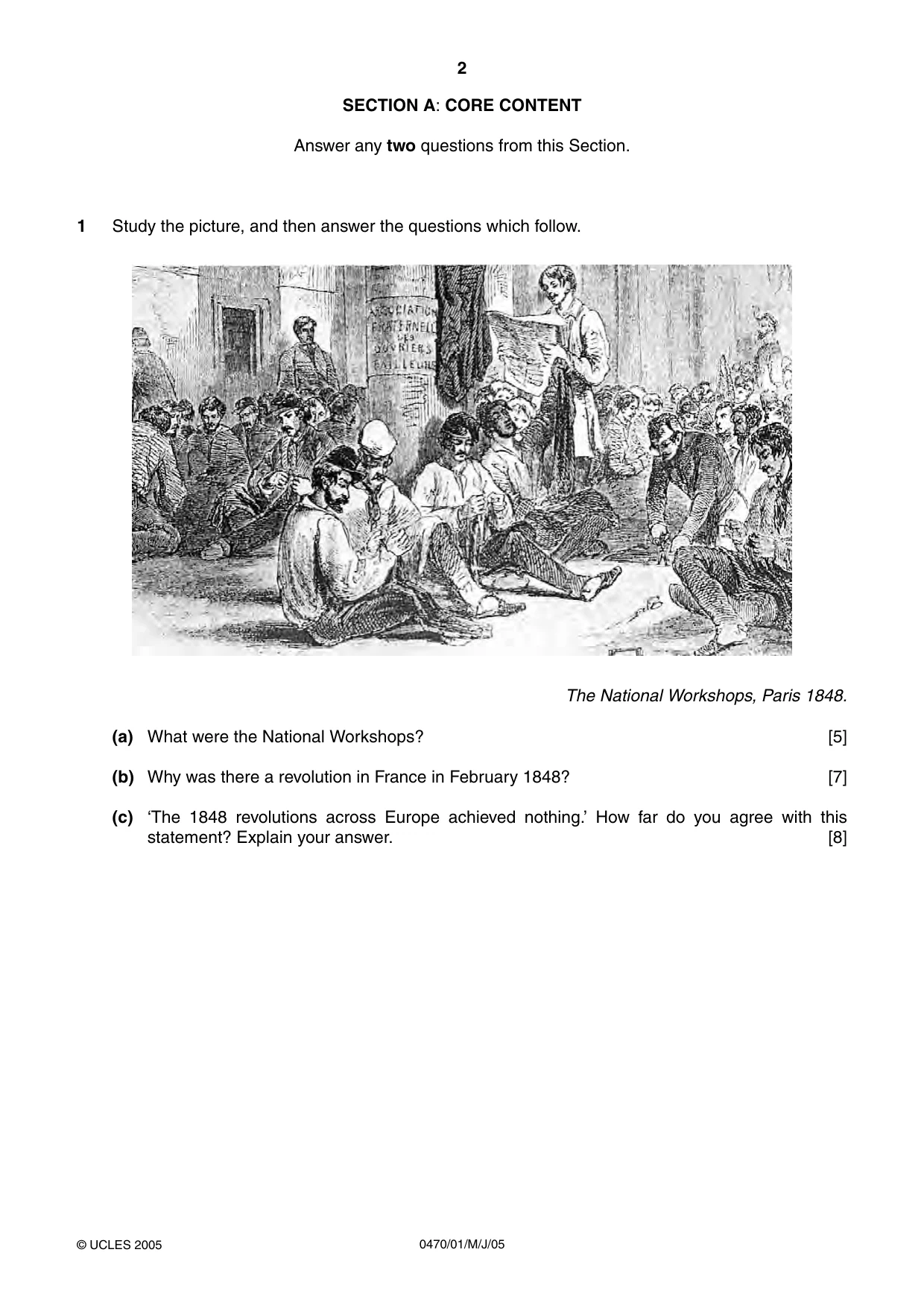 Cambridge IGCSE History 0470 2005 May/June Paper 1 · Variant 1 question paper, page 2 of 20