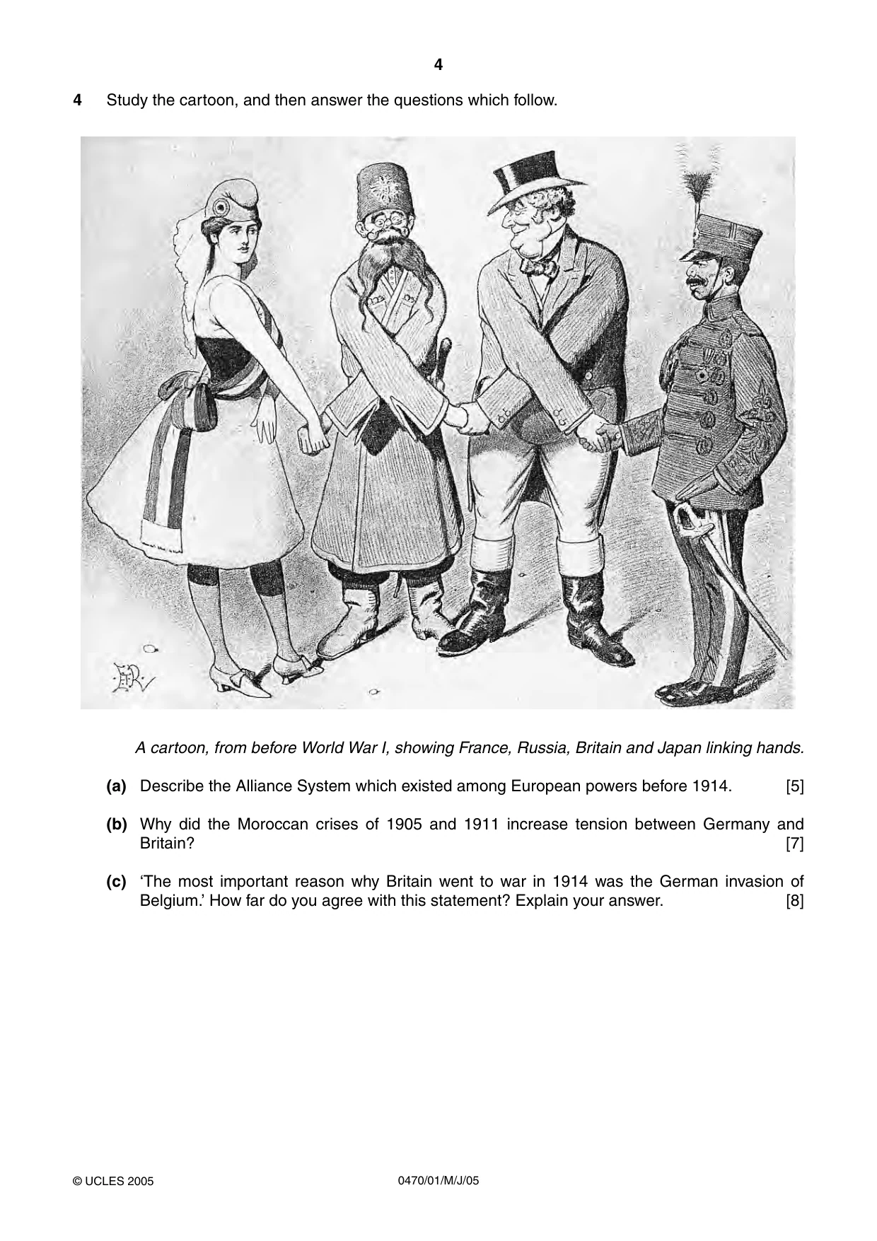 Cambridge IGCSE History 0470 2005 May/June Paper 1 · Variant 1 question paper, page 4 of 20