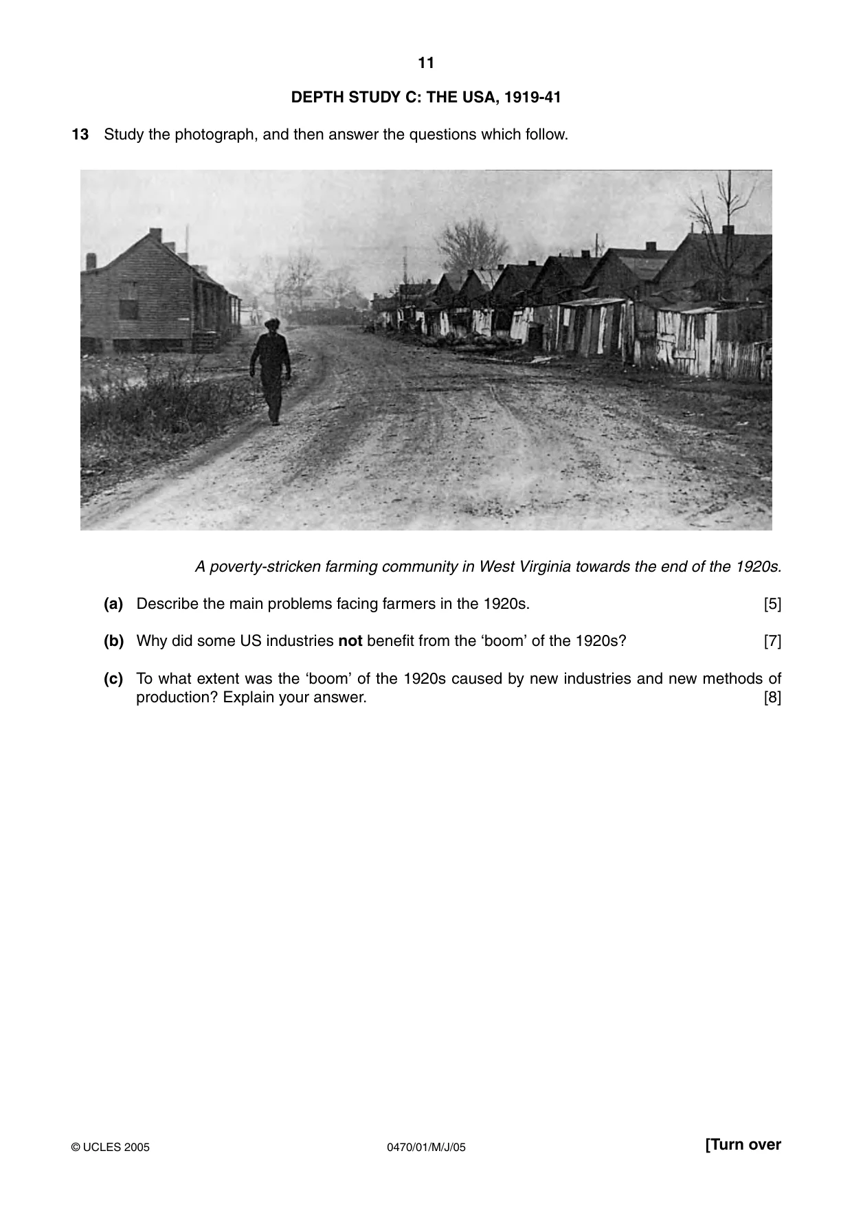 Cambridge IGCSE History 0470 2005 May/June Paper 1 · Variant 1 question paper, page 11 of 20