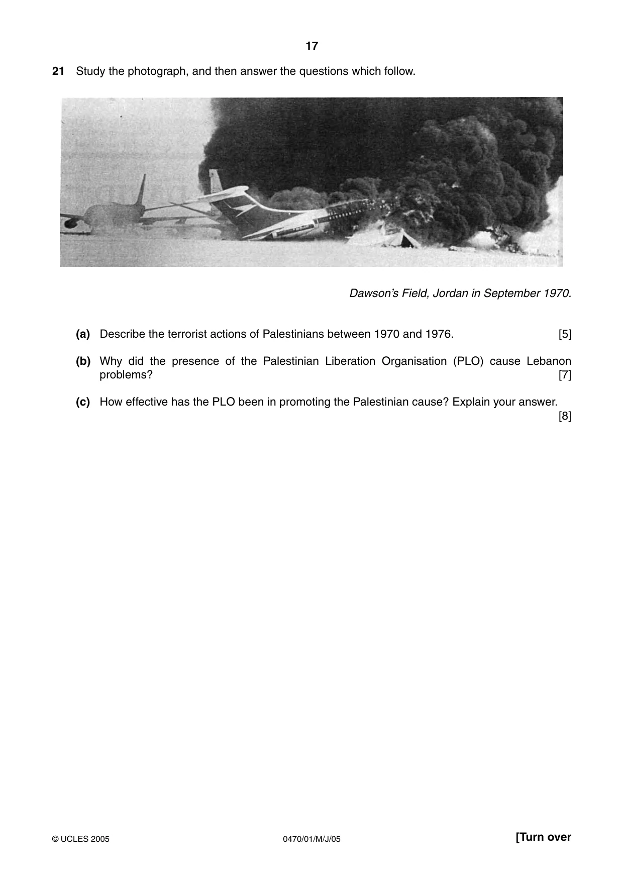 Cambridge IGCSE History 0470 2005 May/June Paper 1 · Variant 1 question paper, page 17 of 20