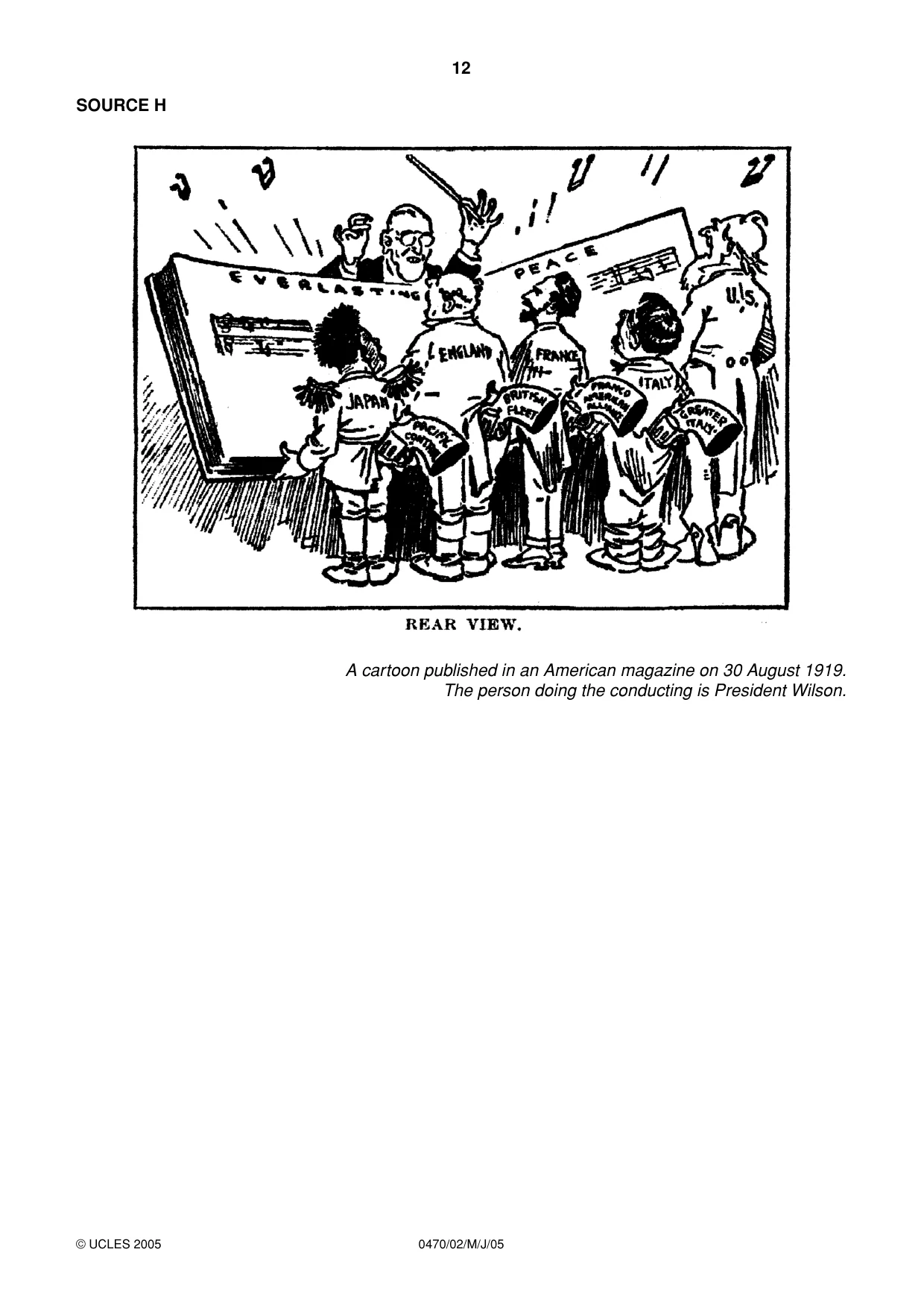 Cambridge IGCSE History 0470 2005 May/June Paper 2 · Variant 1 question paper, page 12 of 16