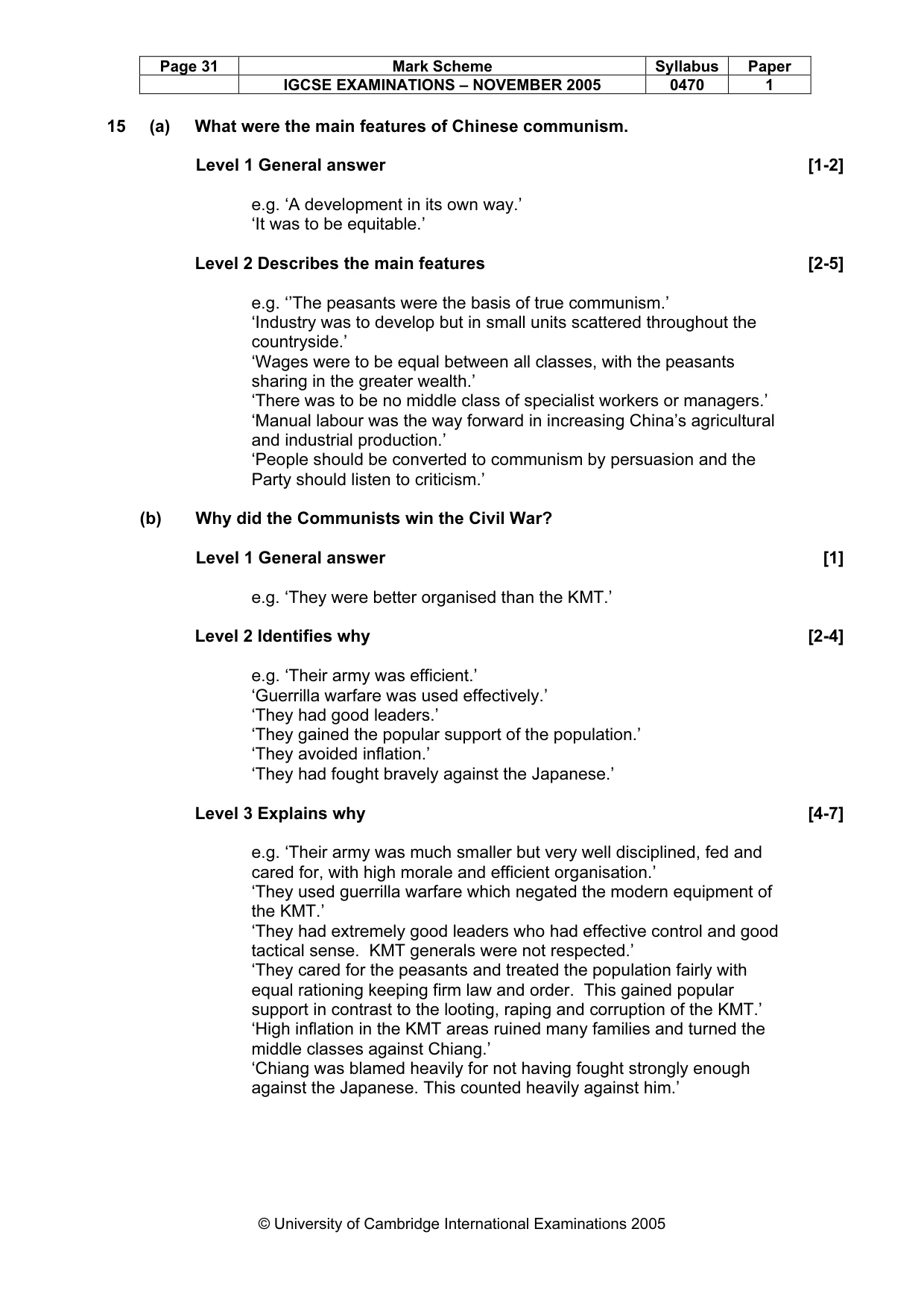 Mark scheme, page 32 of 53