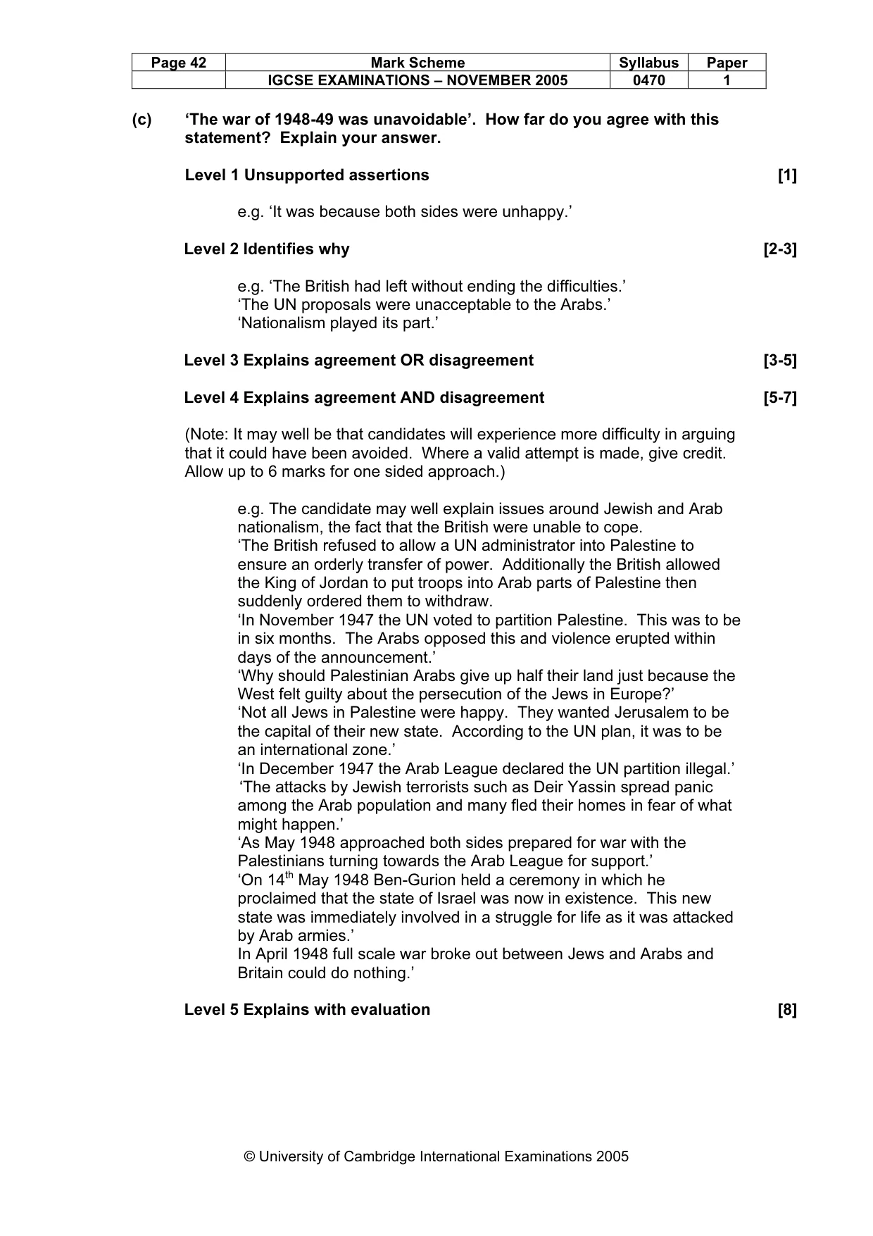Mark scheme, page 43 of 53