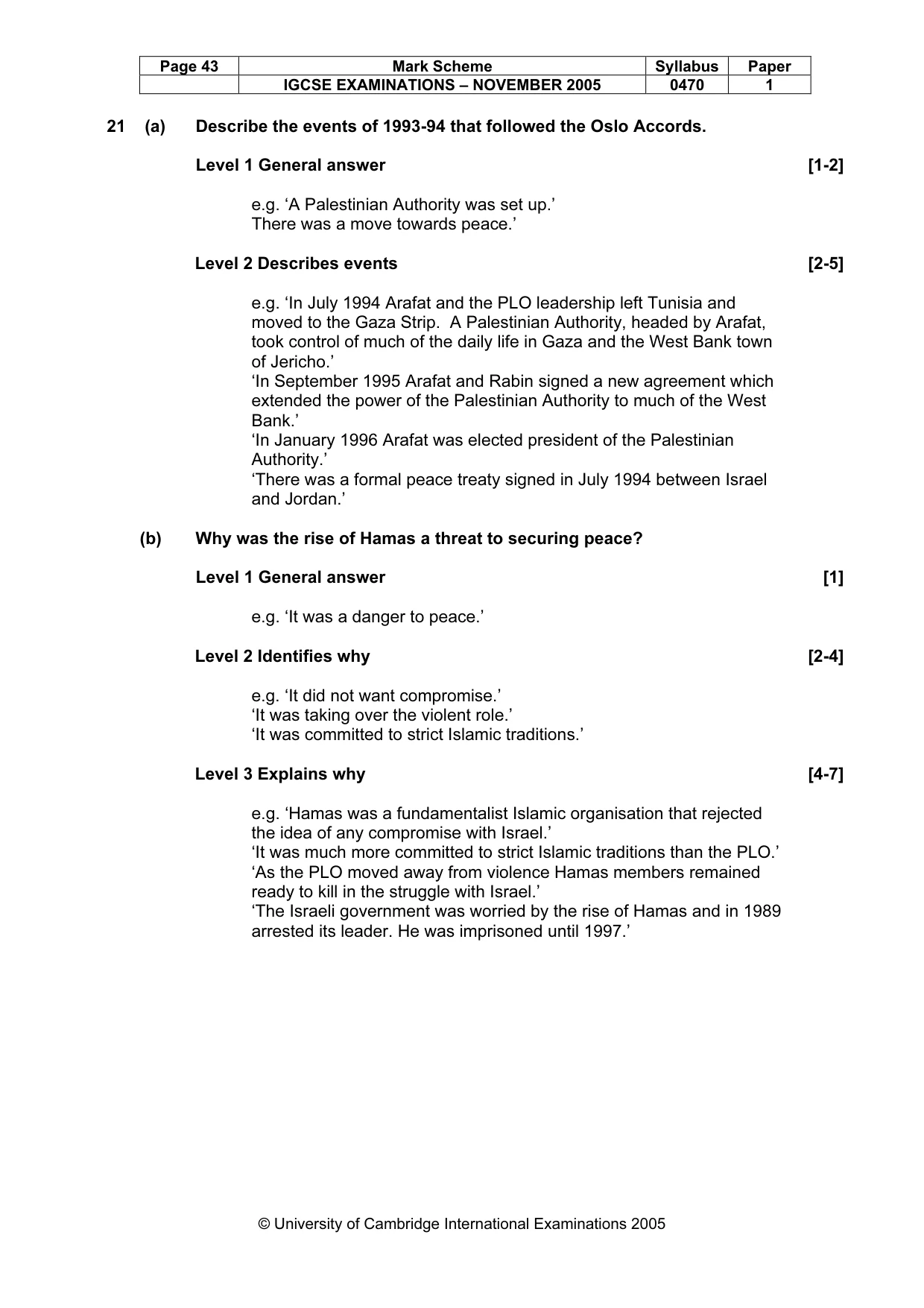 Mark scheme, page 44 of 53