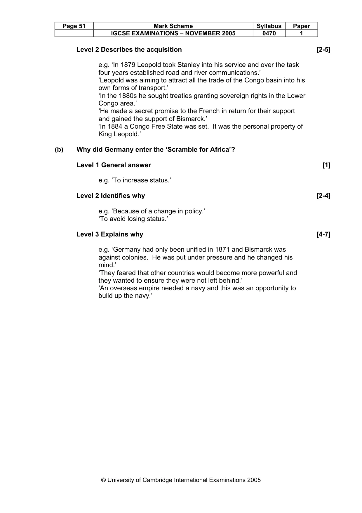 Mark scheme, page 52 of 53