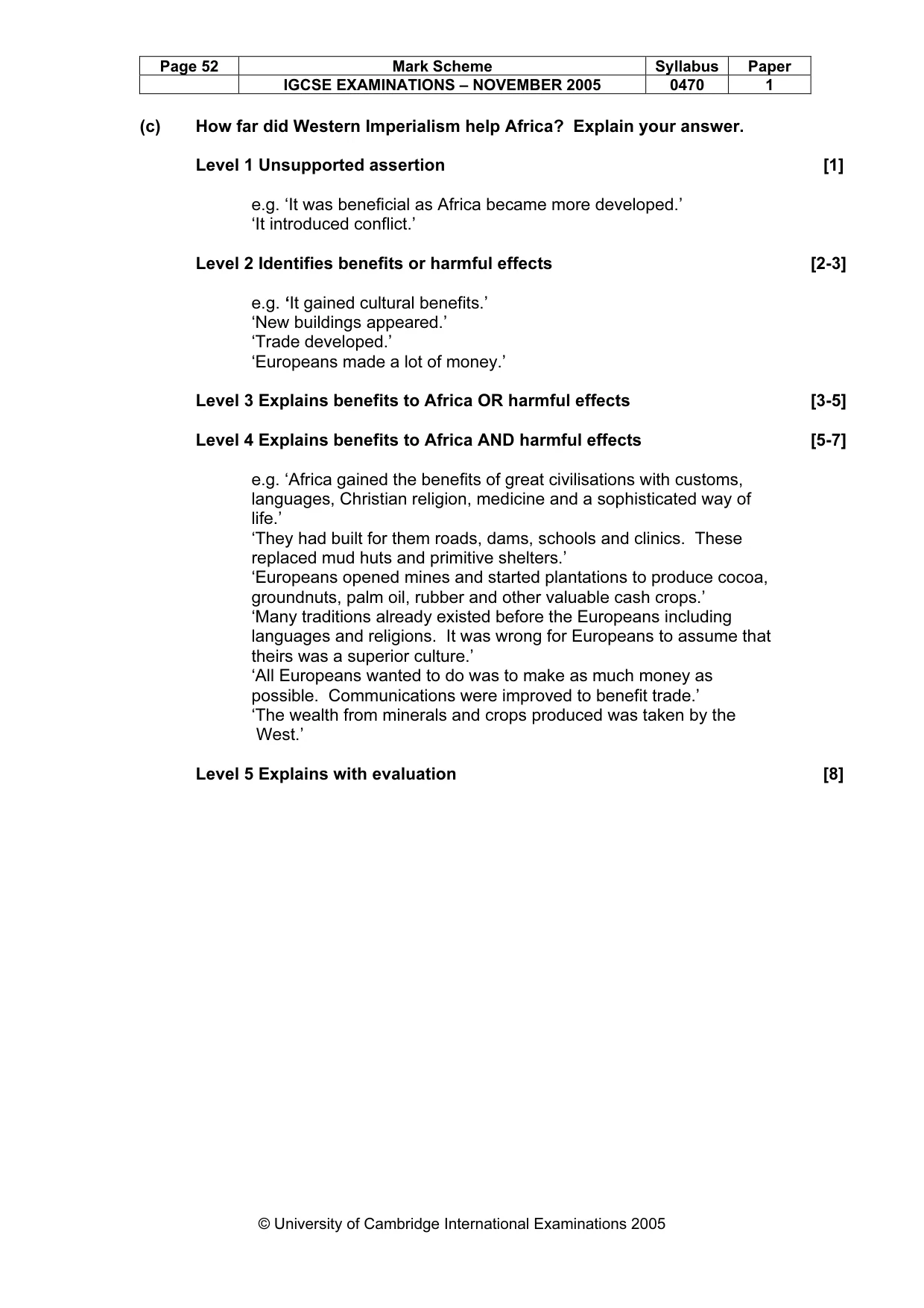 Mark scheme, page 53 of 53